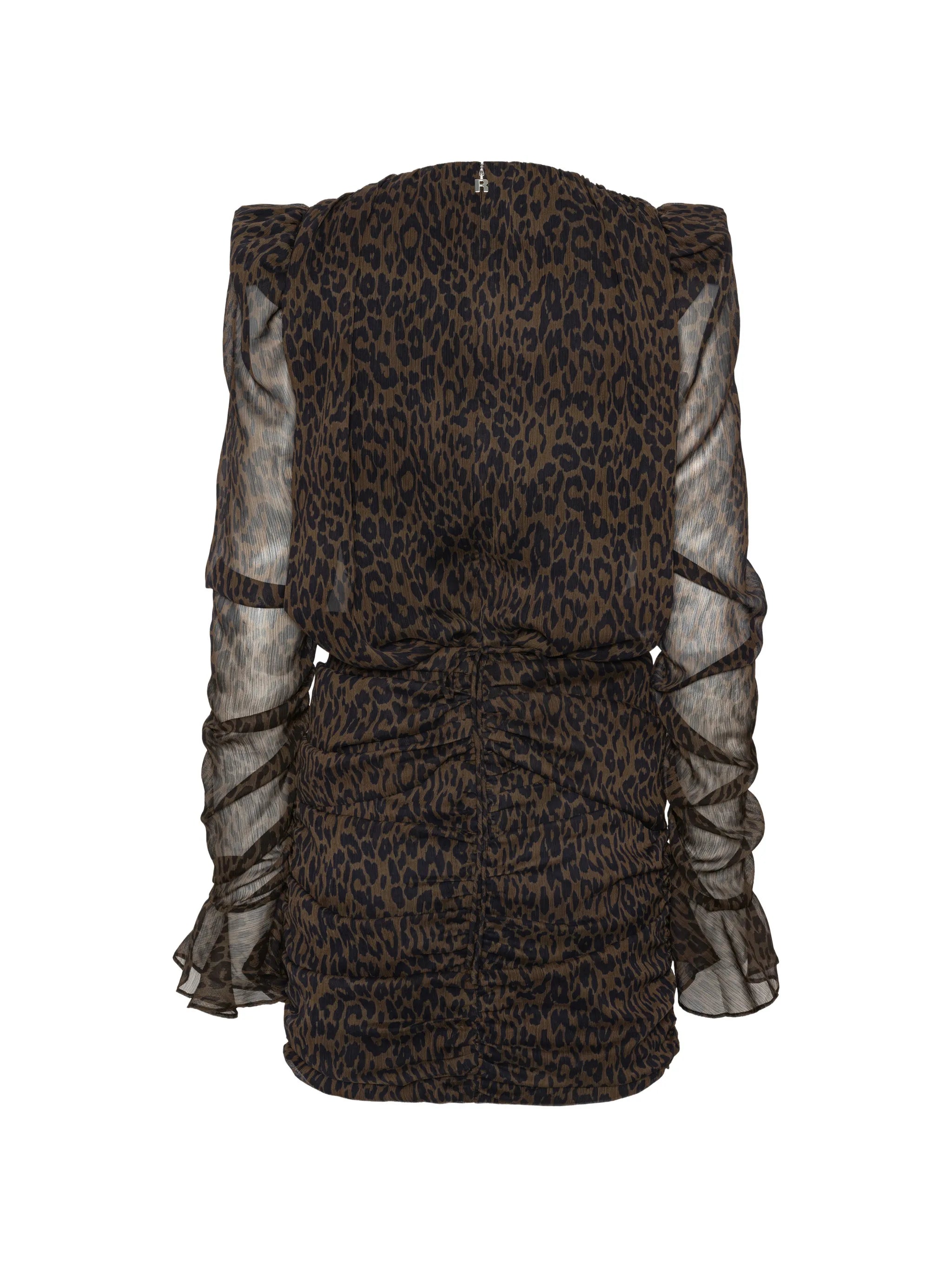 ruched flower mini dress