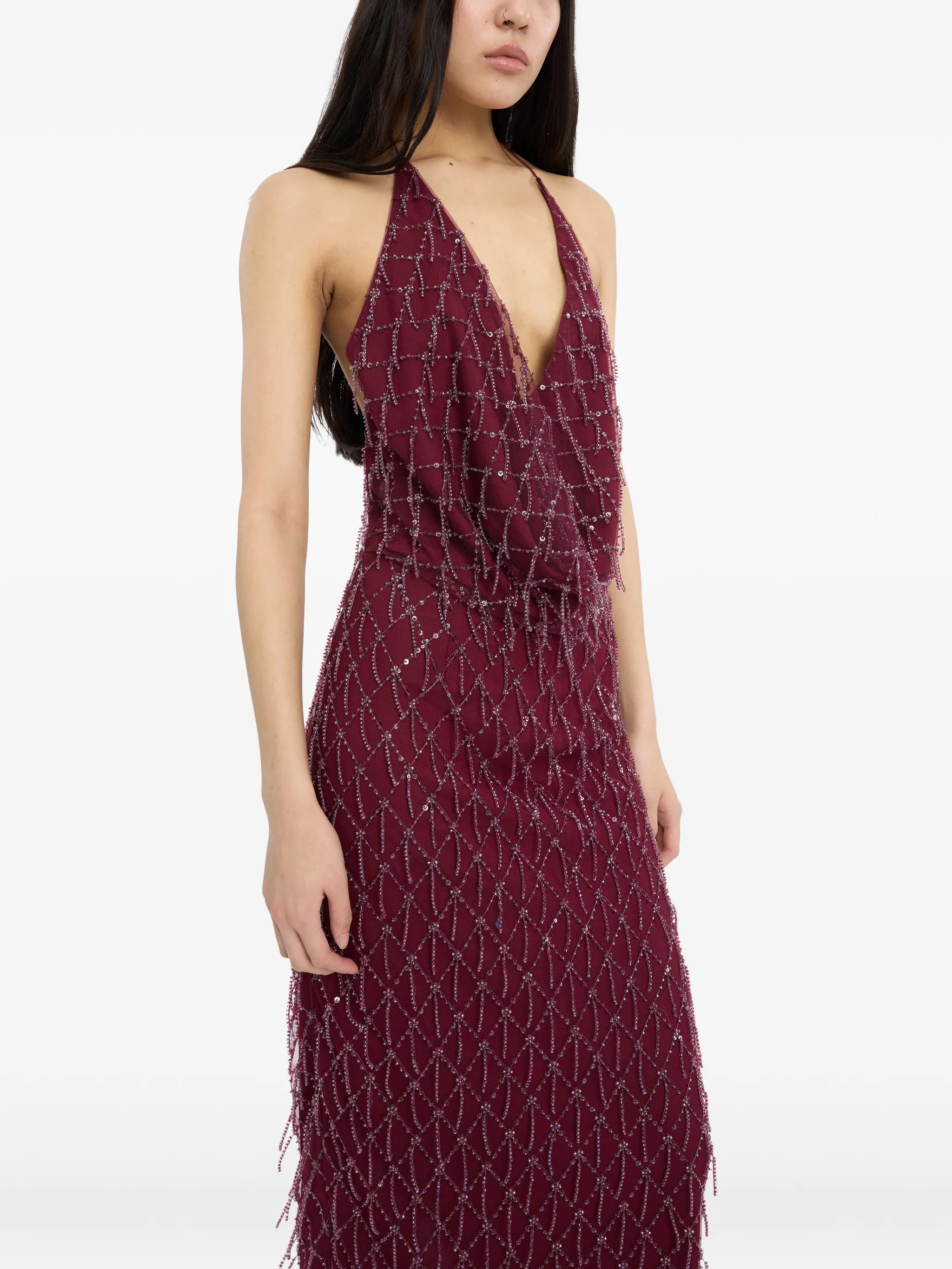 sequins halterneck dress