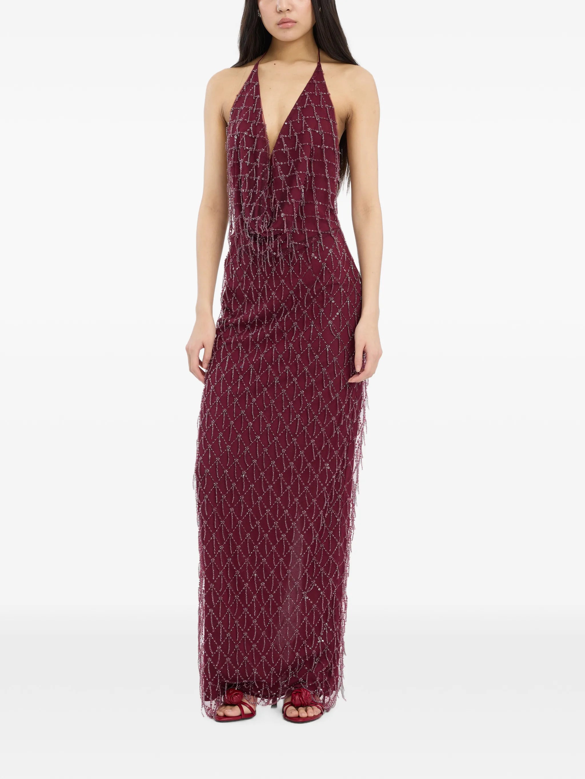 sequins halterneck dress
