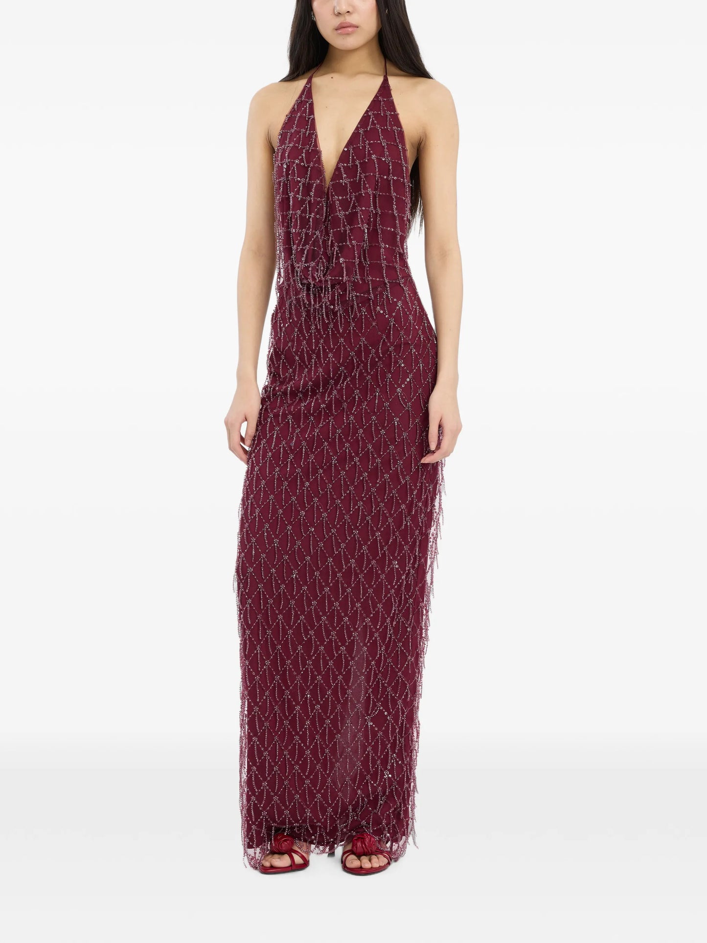 sequins halterneck dress