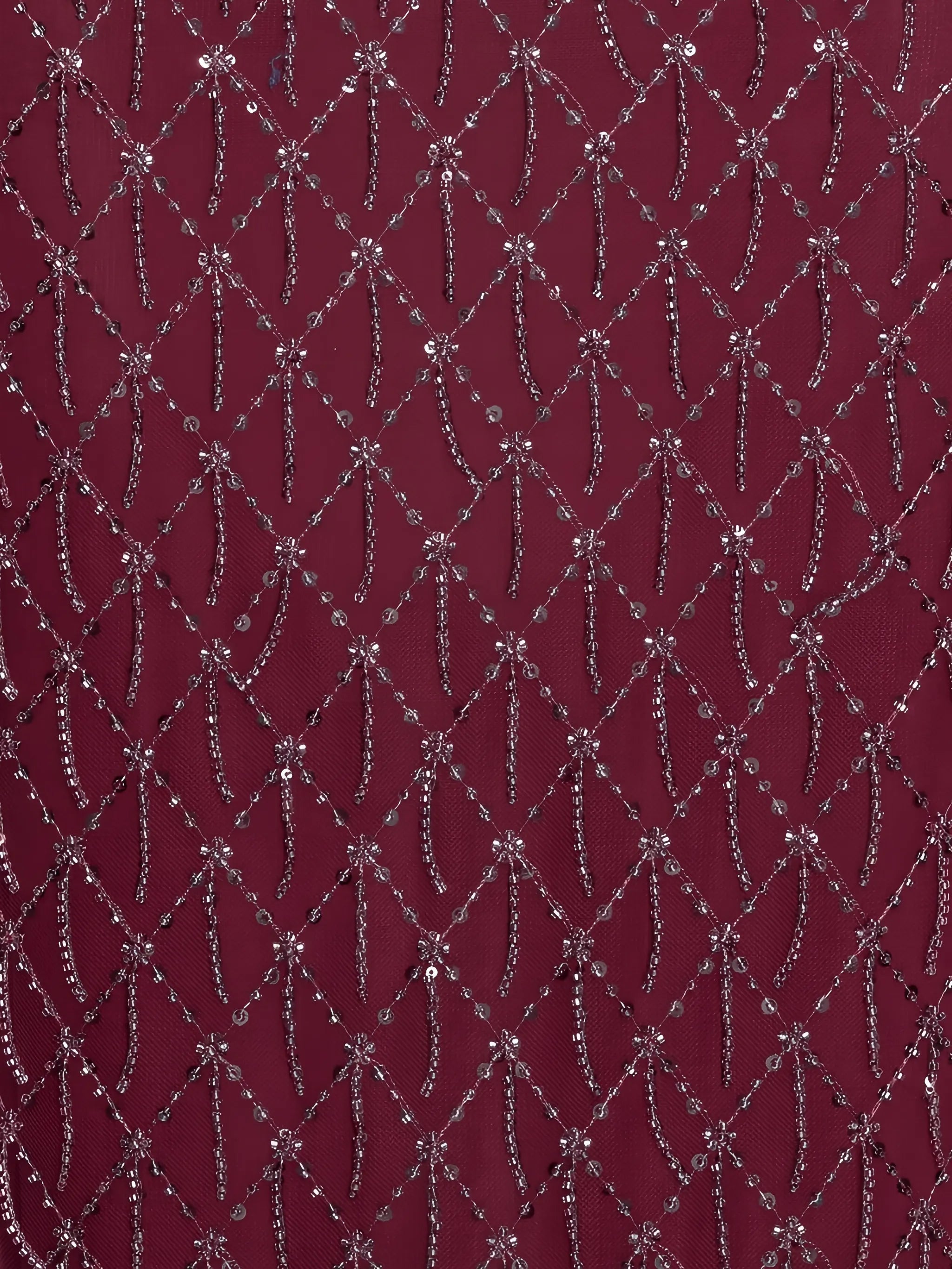 sequins halterneck dress dark red