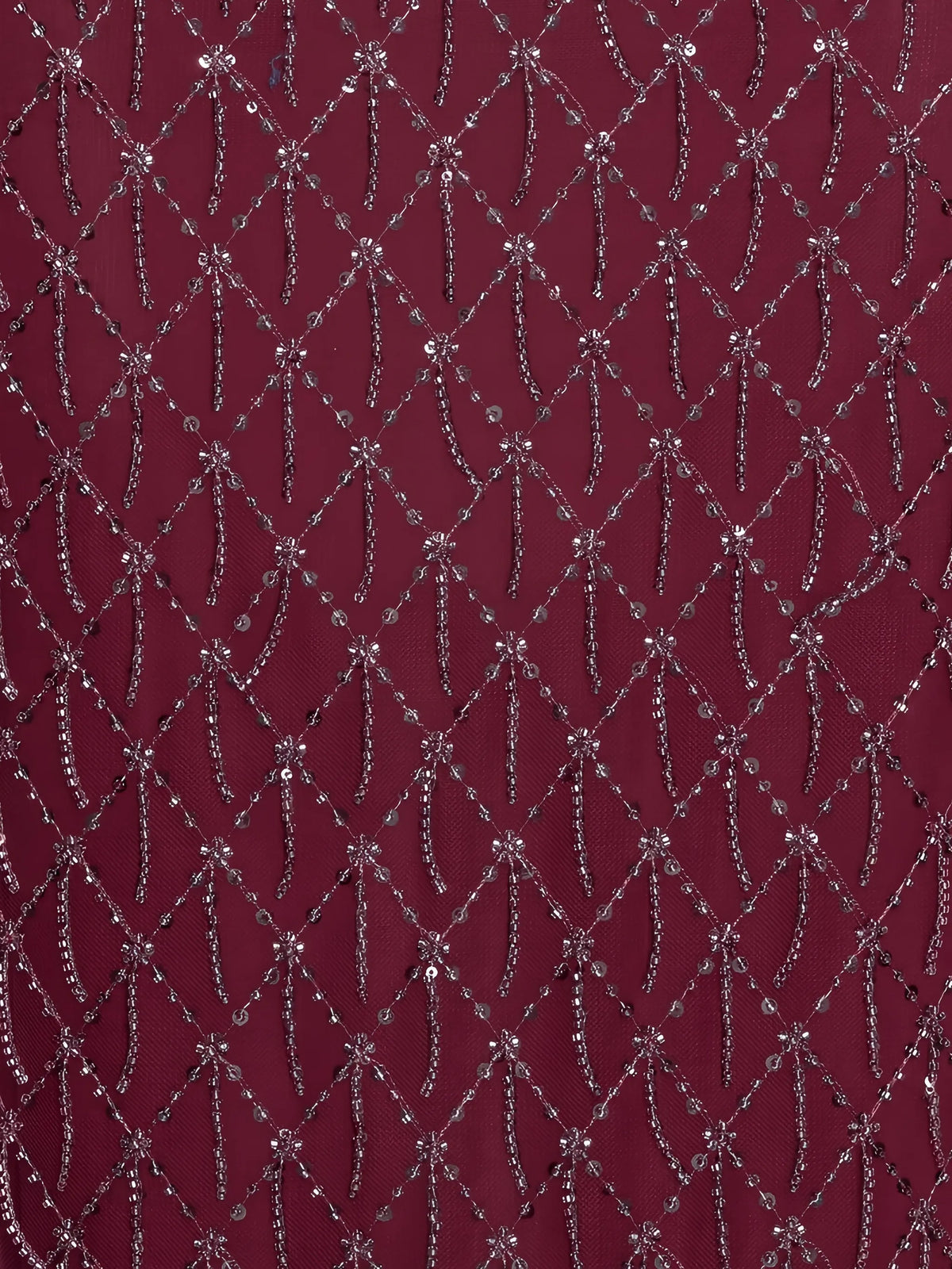 sequins halterneck dress dark red