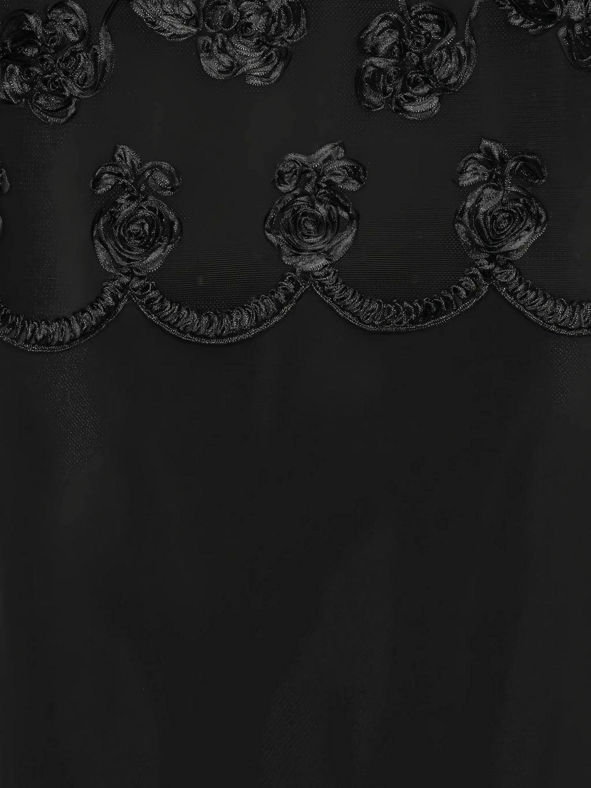 flower mesh sleeveless maxi dress black