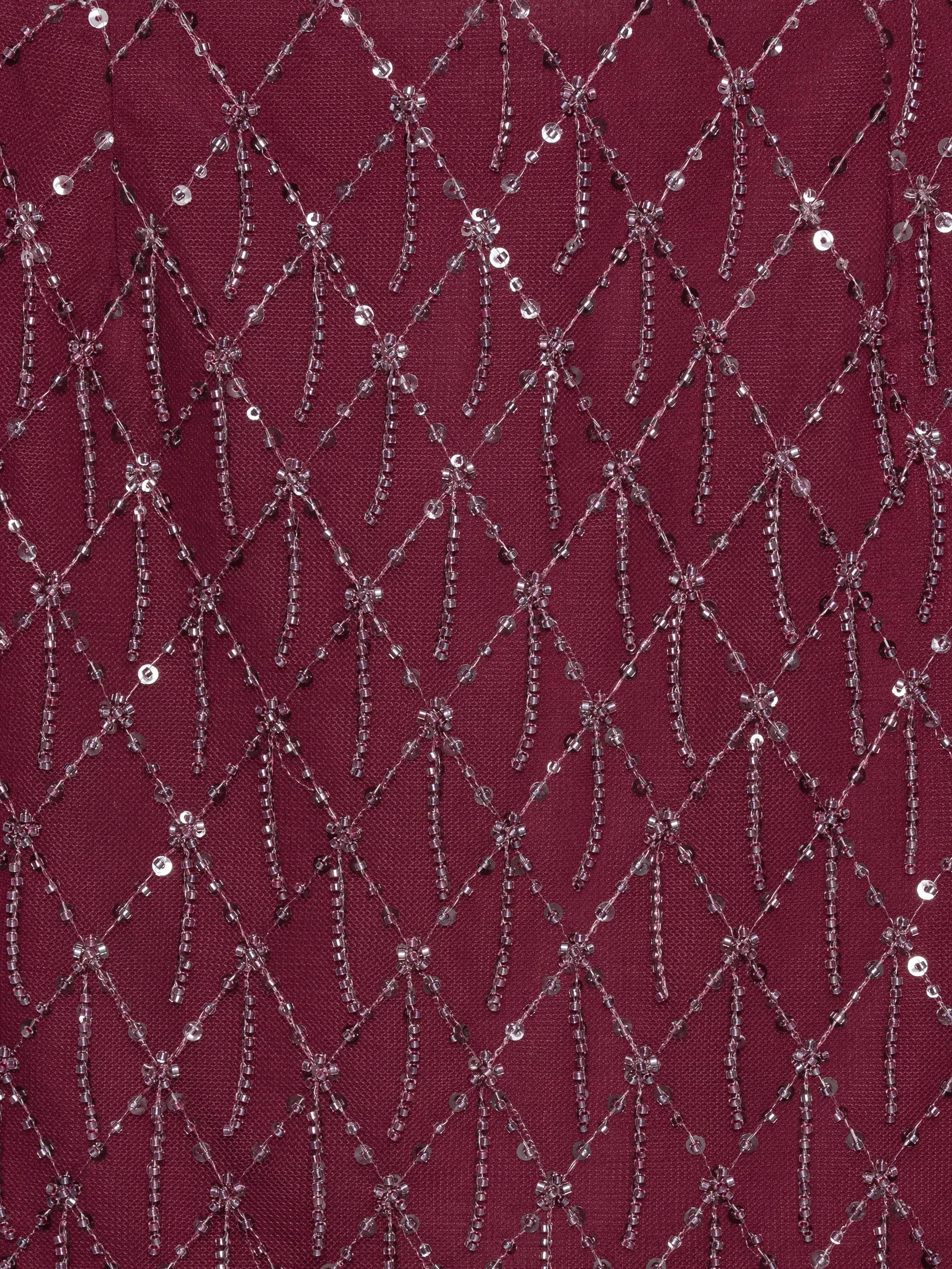 sequins mini skirt dark red