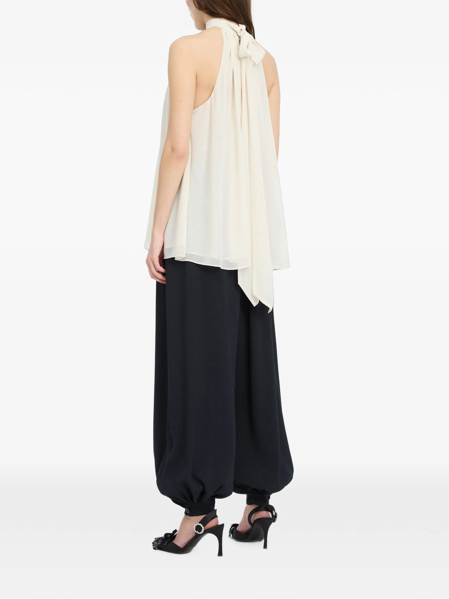 halterneck bow top white