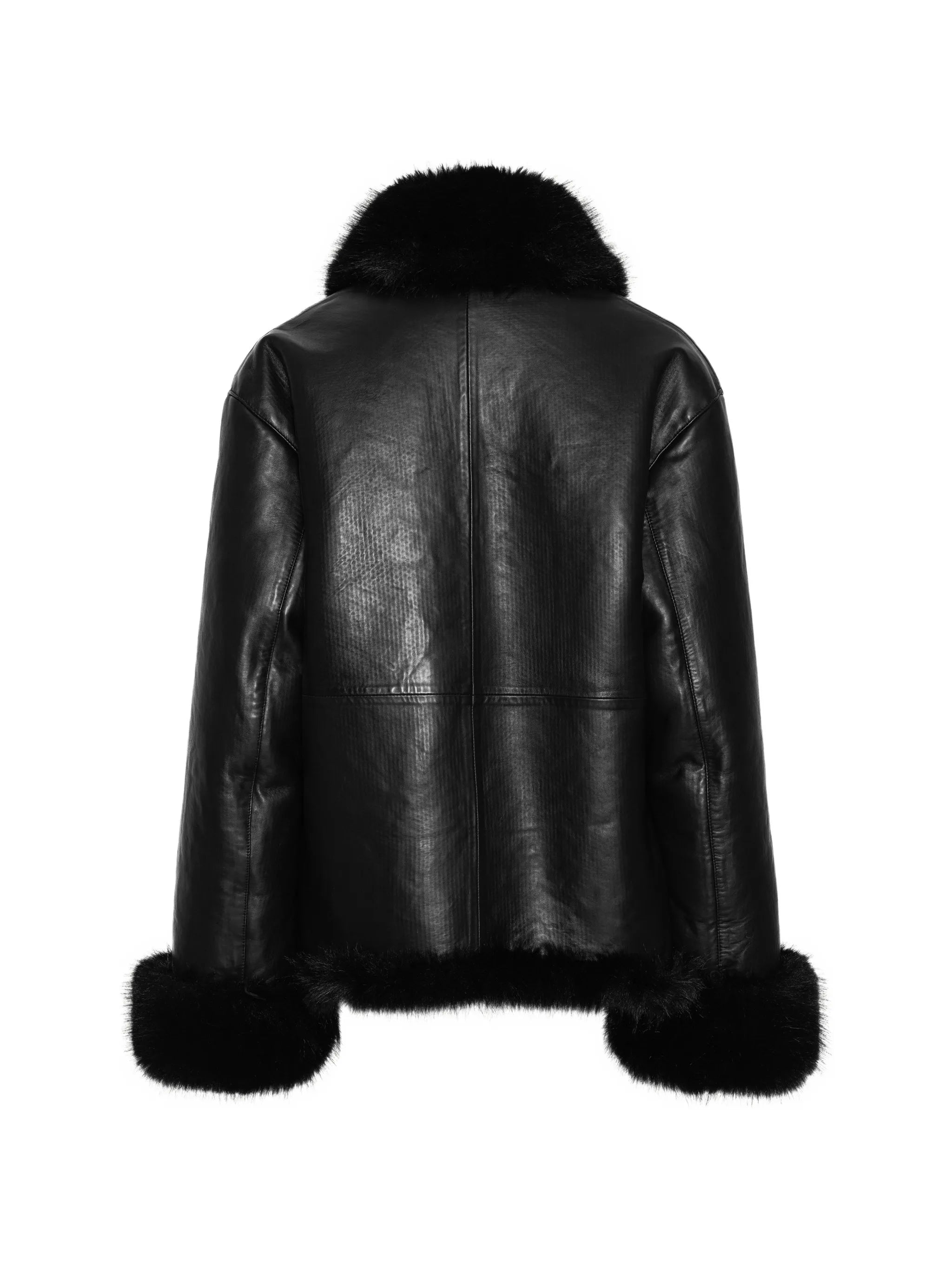bonded leather jacket black
