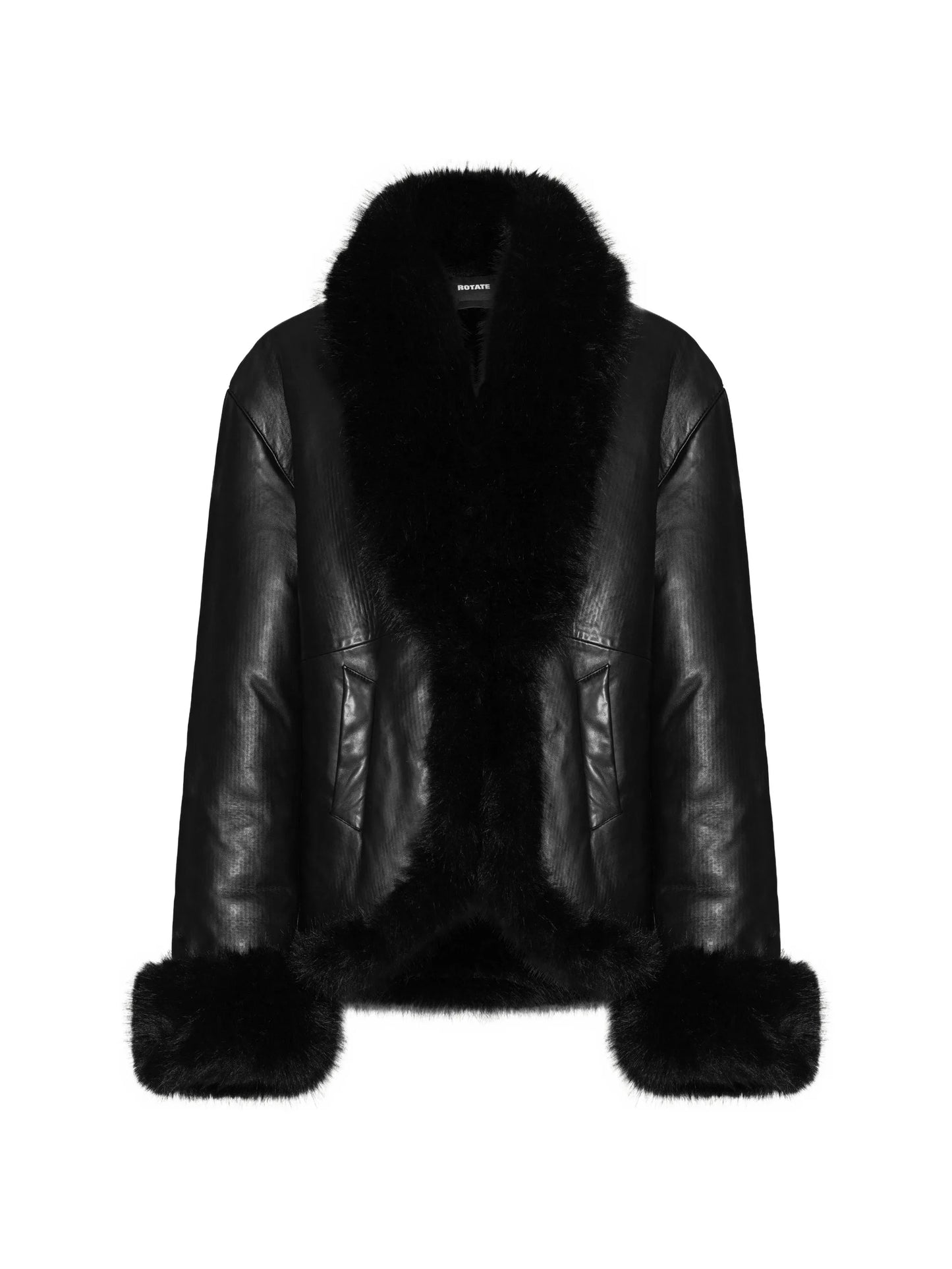 bonded leather jacket black