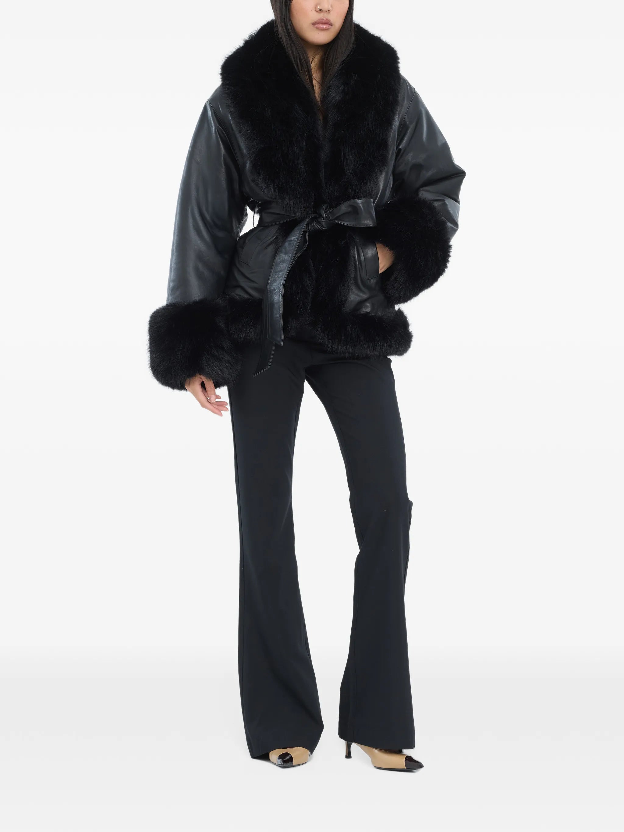 bonded leather jacket black