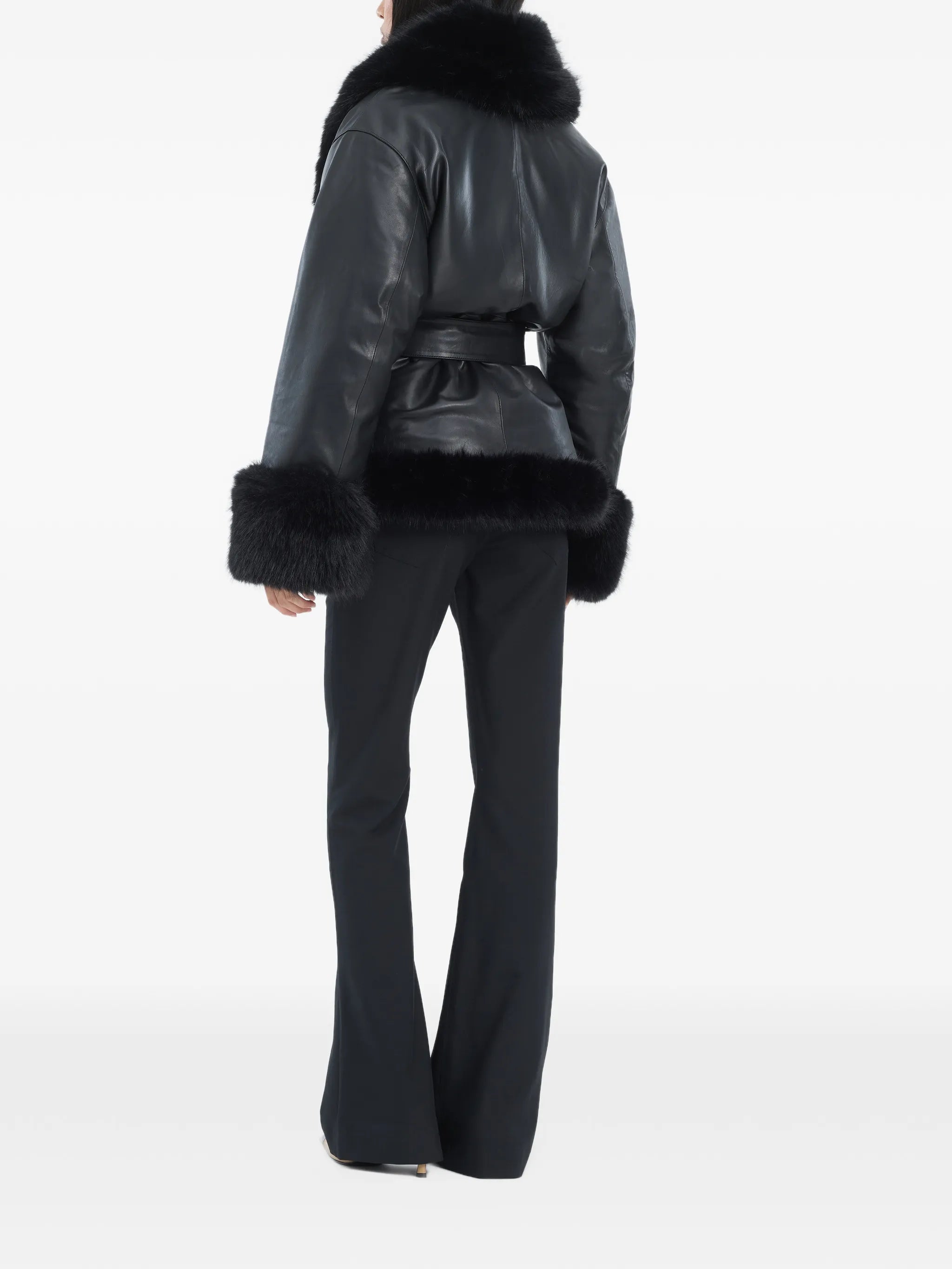 bonded leather jacket black