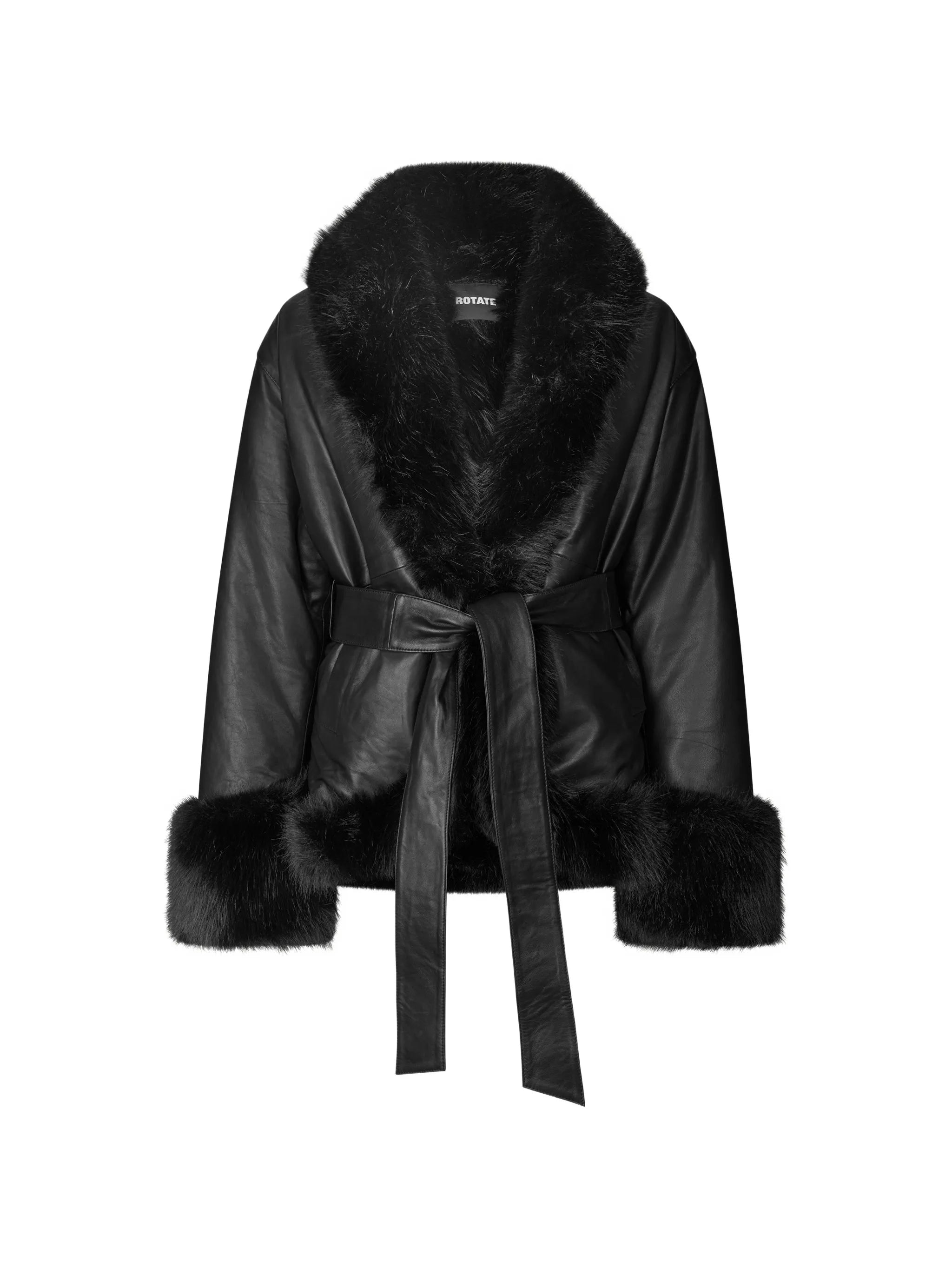 bonded leather jacket black