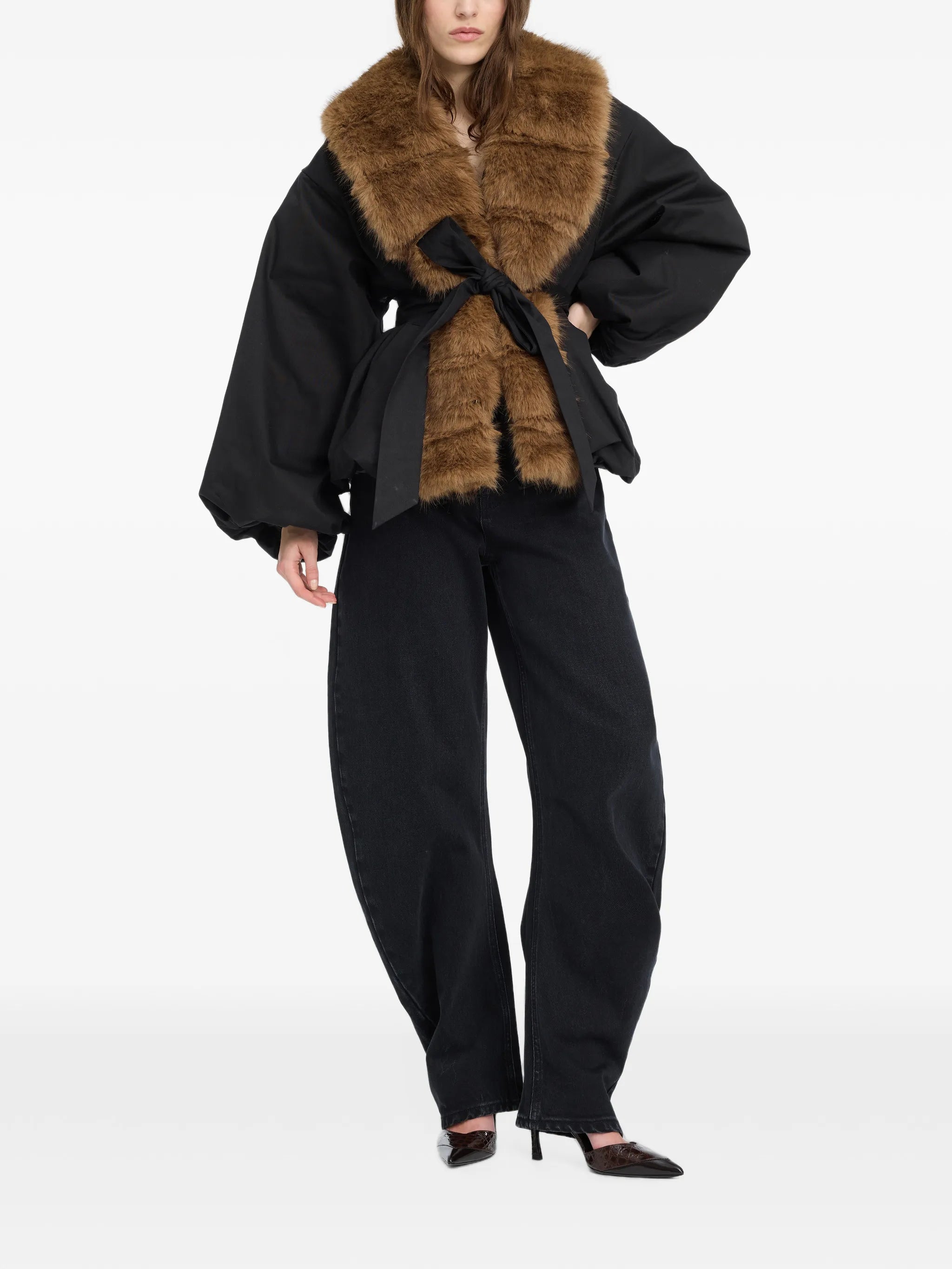 faux-fur collar jacket