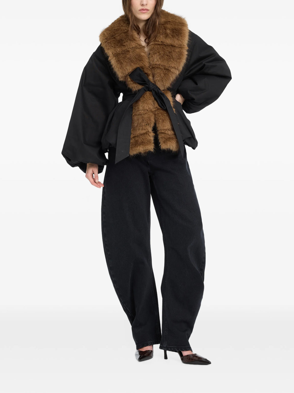 faux-fur collar jacket