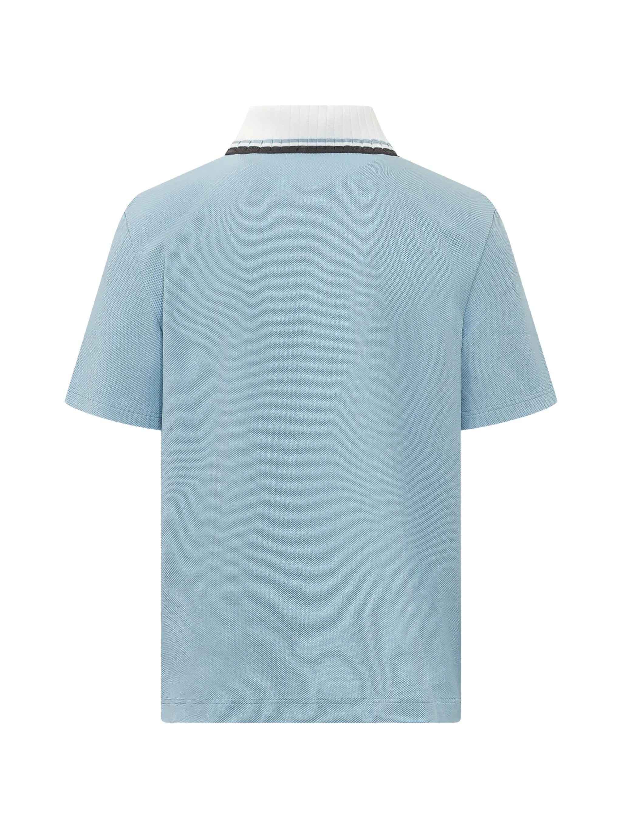 zip-up piqué polo shirt
