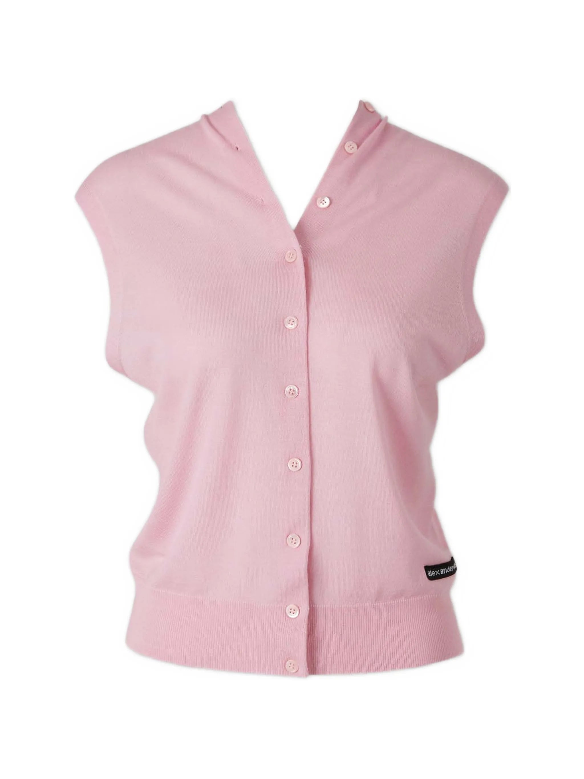 scoop-neck sleeveless knitted top
