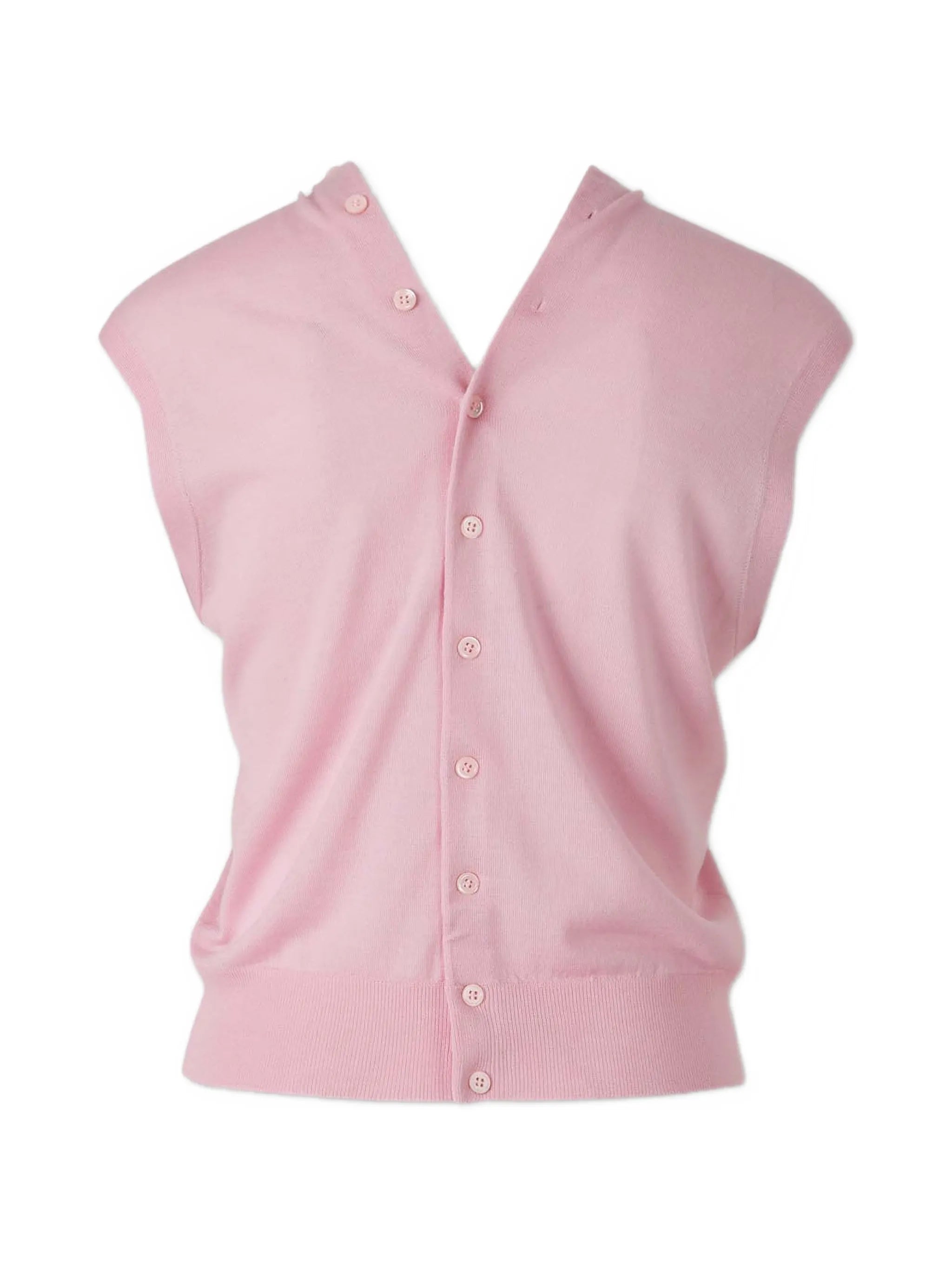 scoop-neck sleeveless knitted top