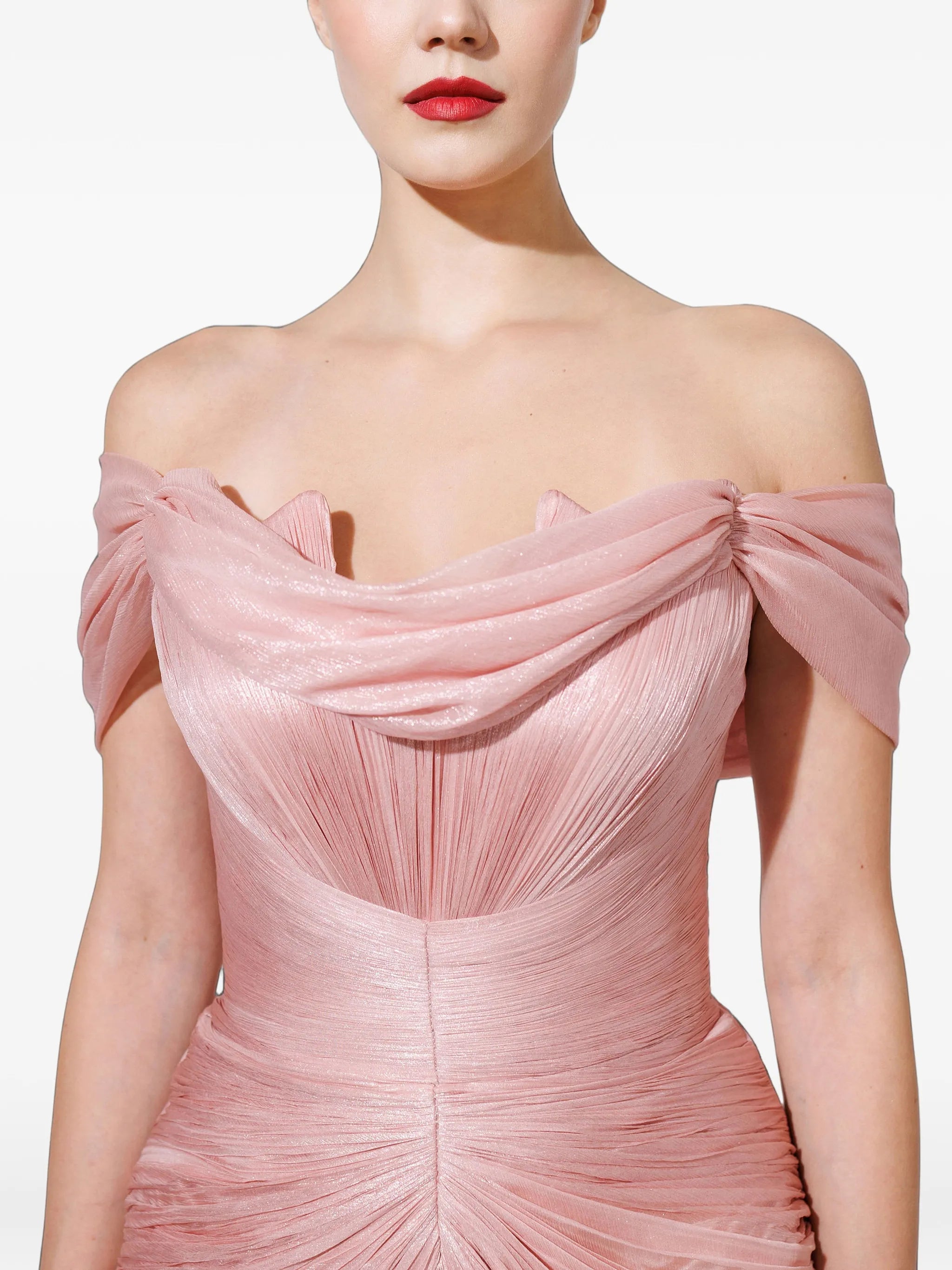 Viola feather-trim maxi dress