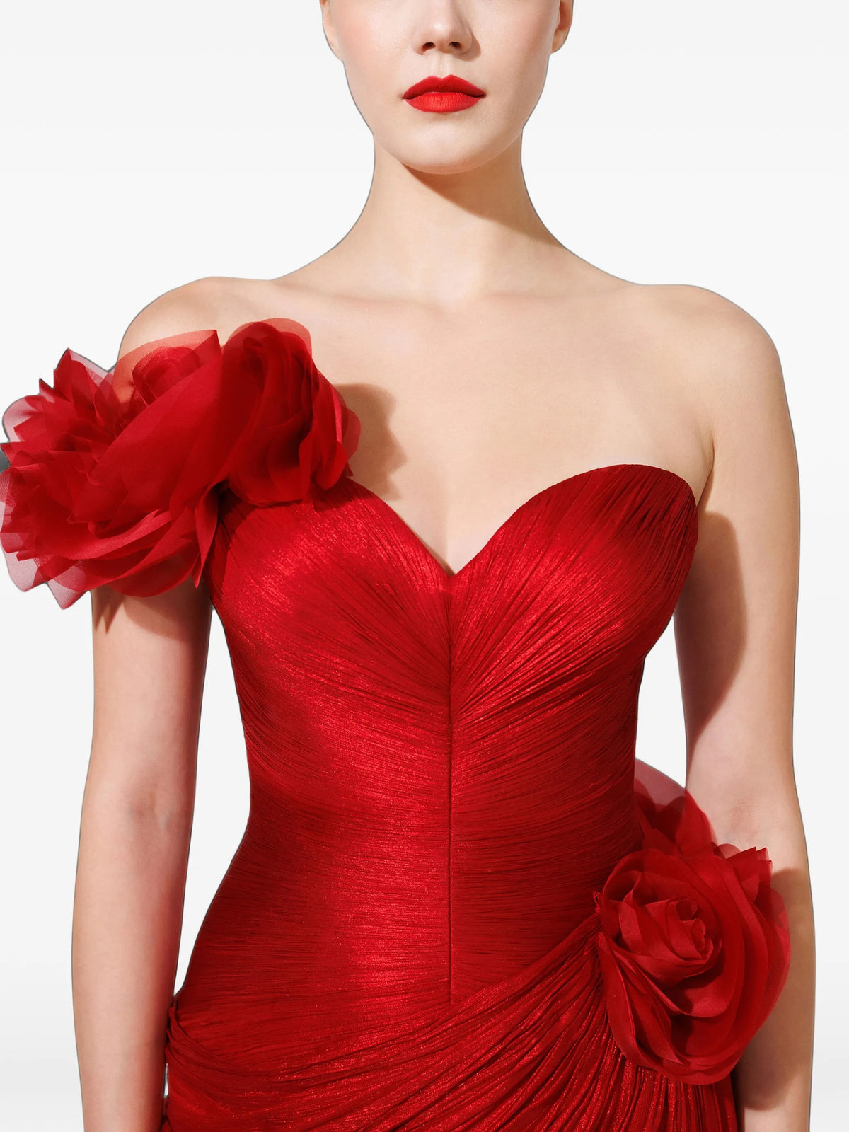 Shanya floral-embellished asymmetric dress