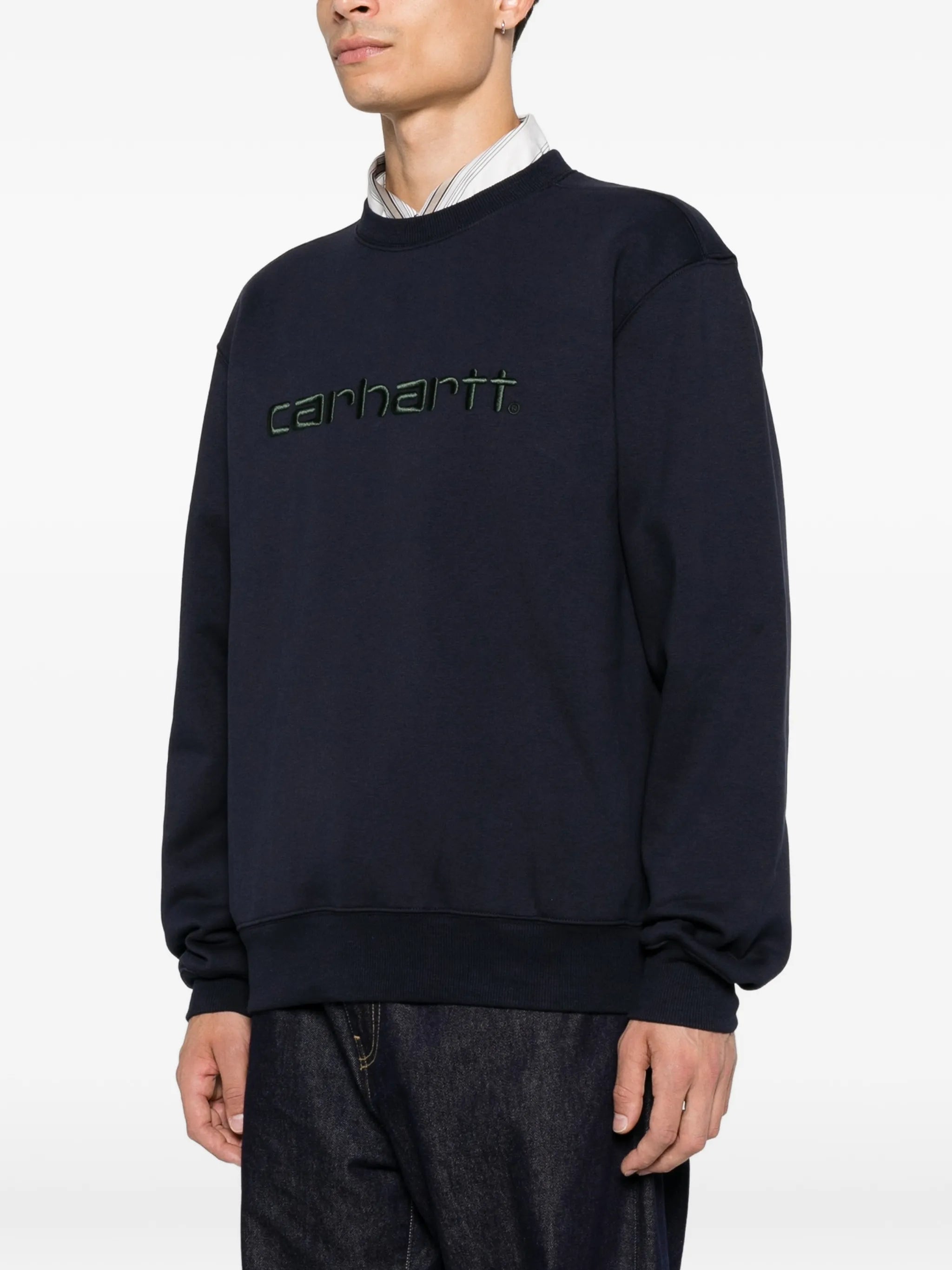 logo-embroidered crew-neck sweater