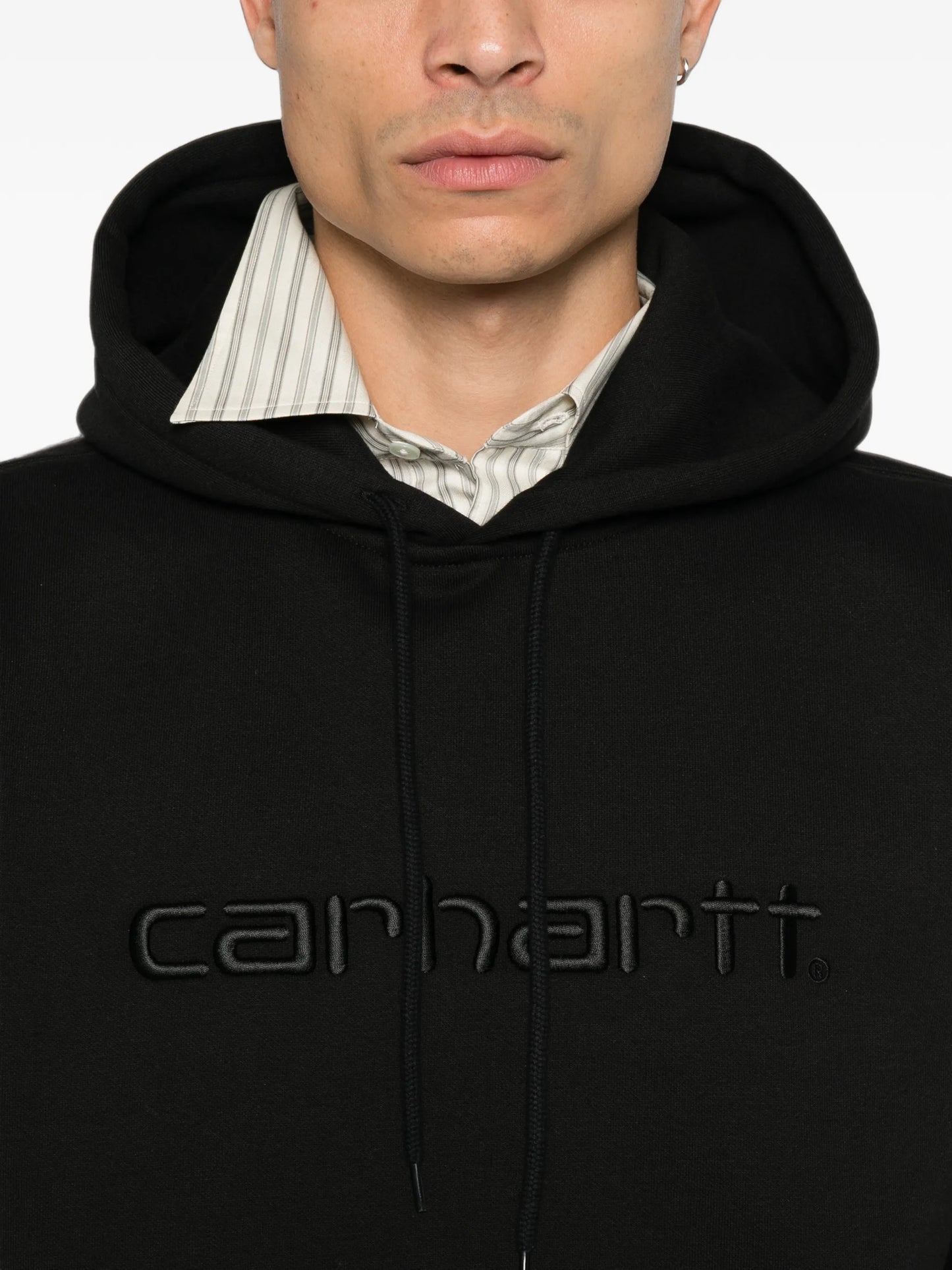logo-embroidered hoodie