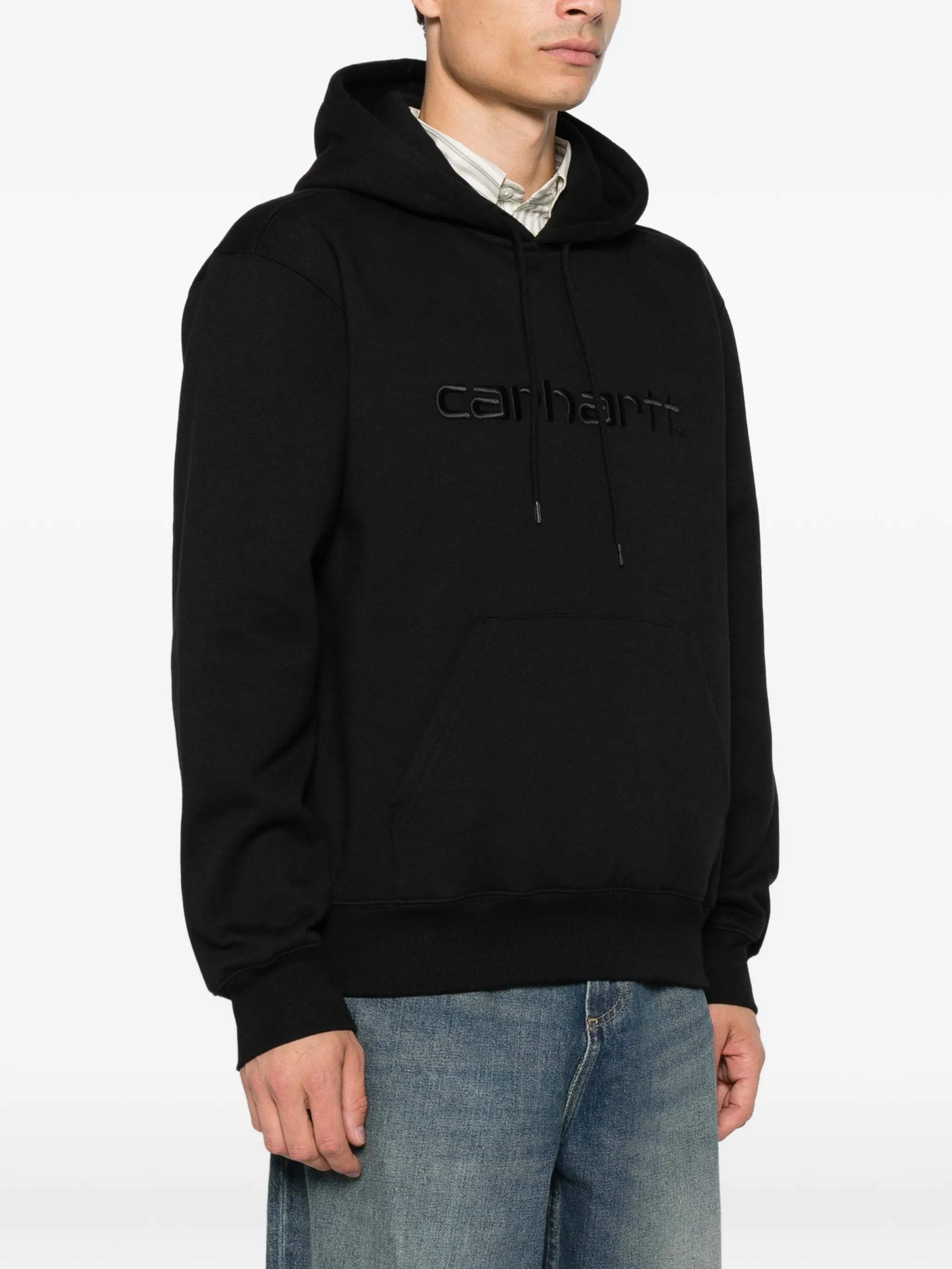 logo-embroidered hoodie