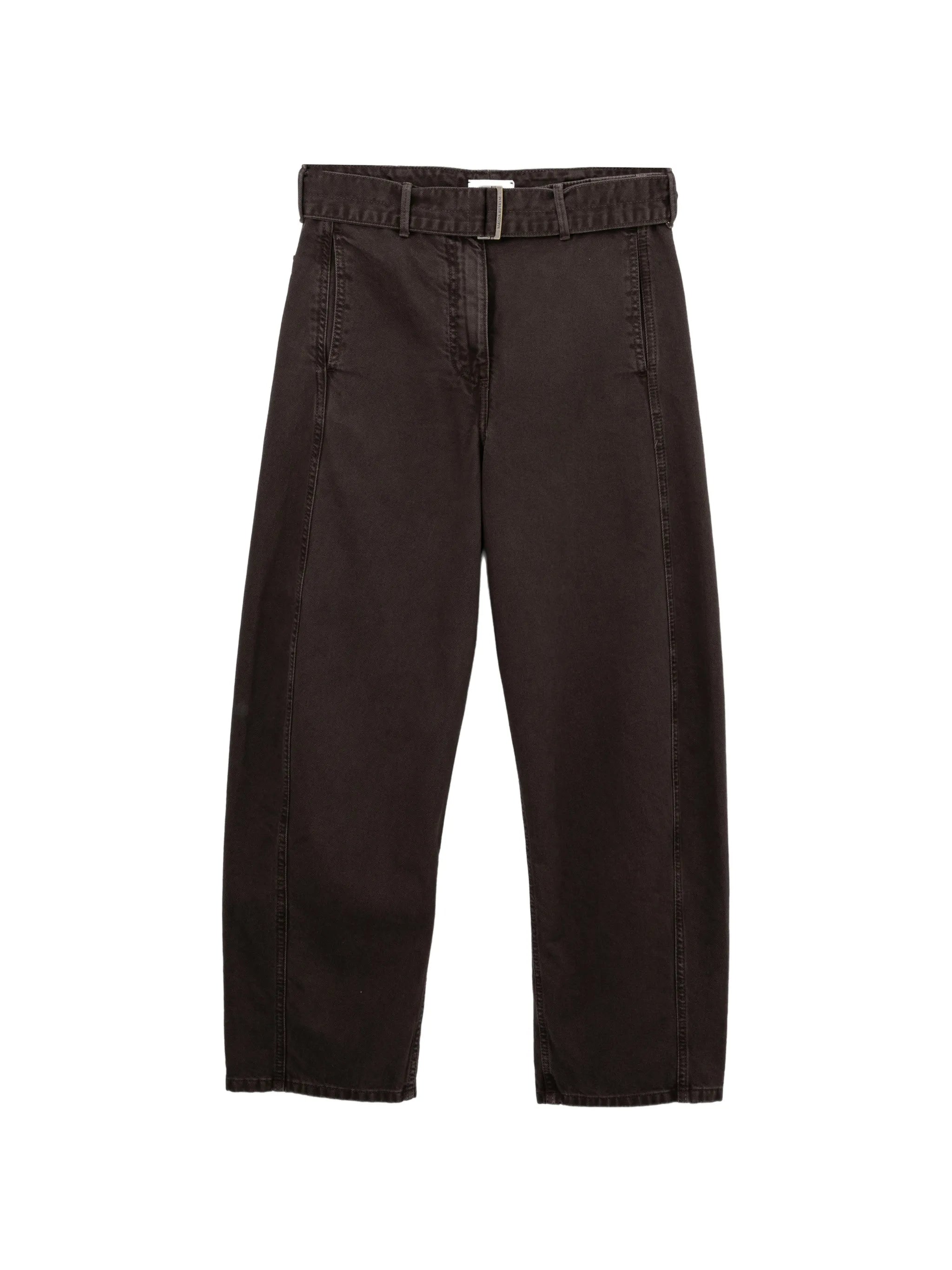 Low-rise belted jeans