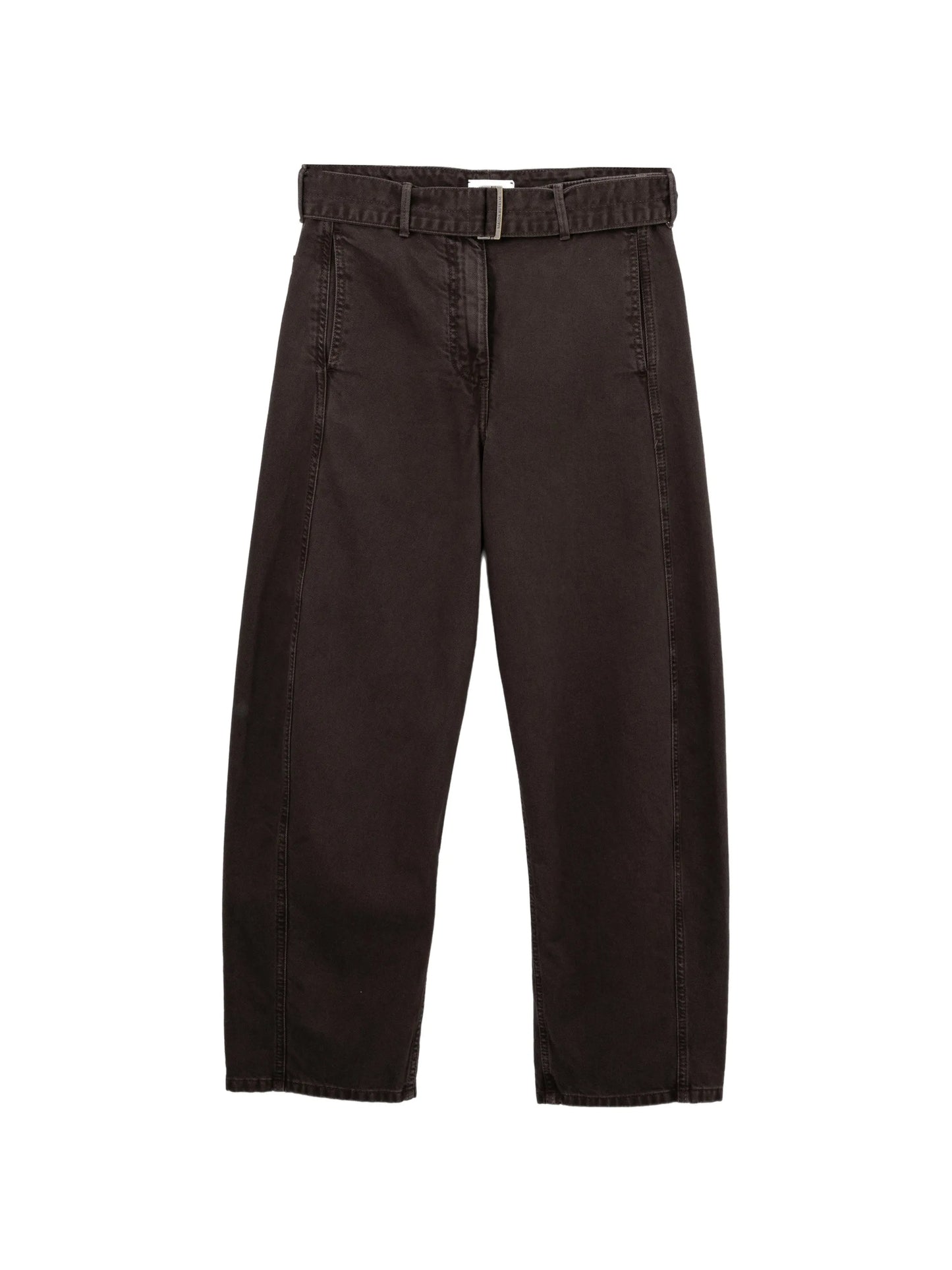 Low-rise belted jeans