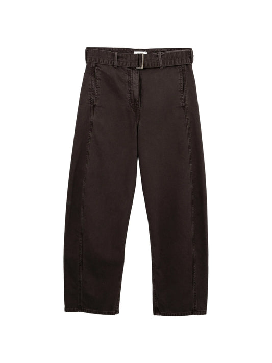 Low-rise belted jeans