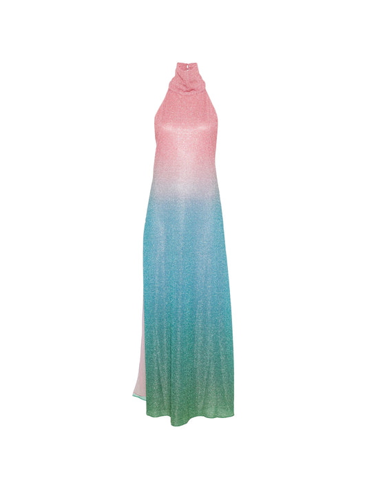 gradient-effect halterneck maxi dress