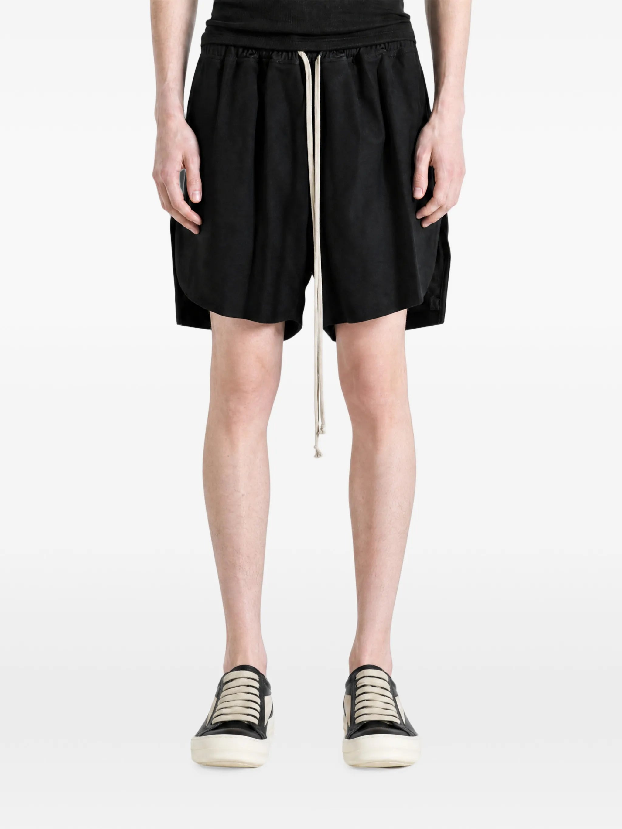 drawstring leather shorts