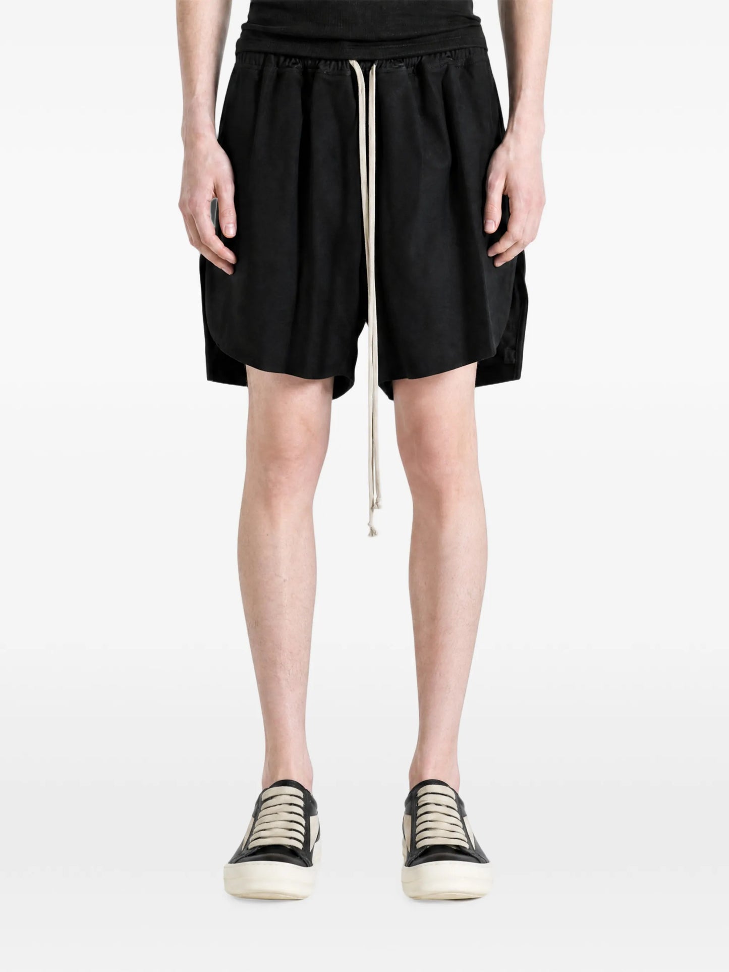 drawstring leather shorts