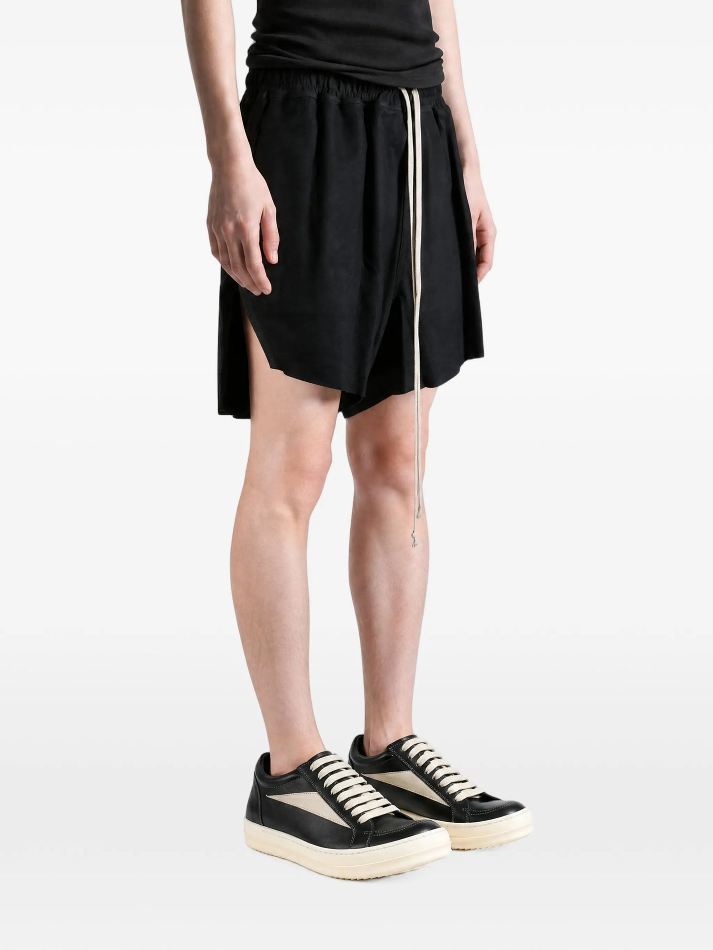 drawstring leather shorts