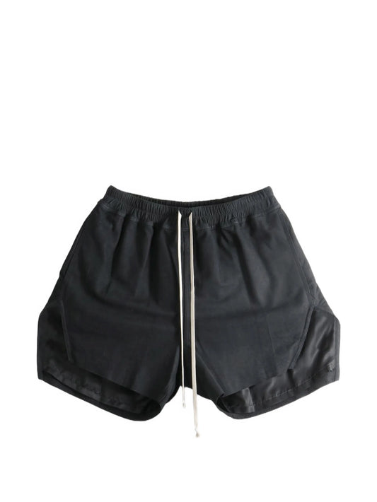 drawstring leather shorts