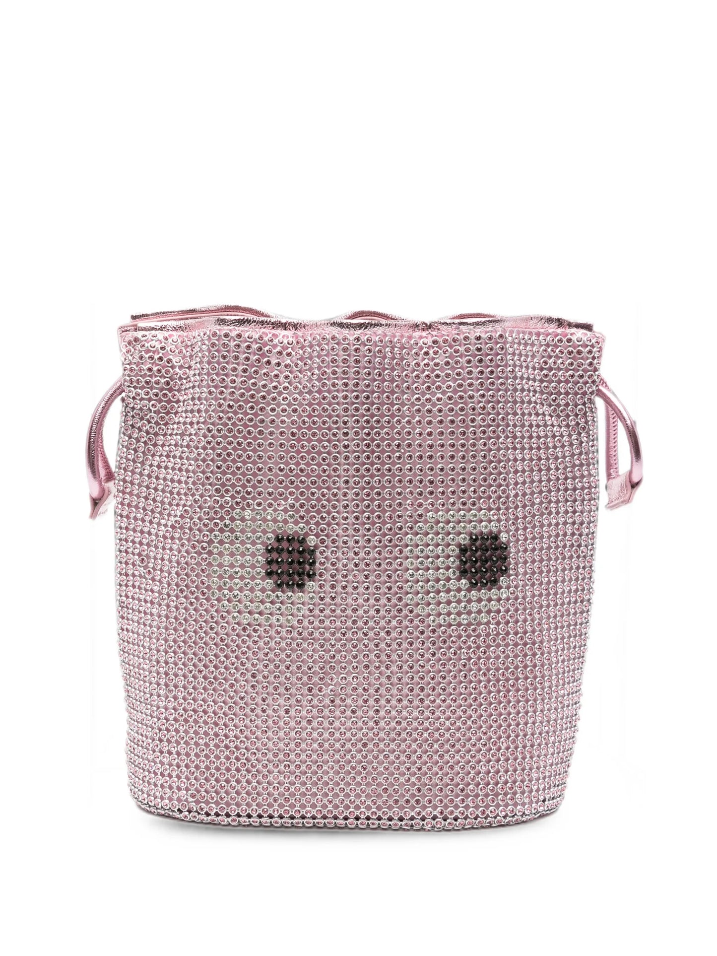 crystal-embellished drawstring clutch bag