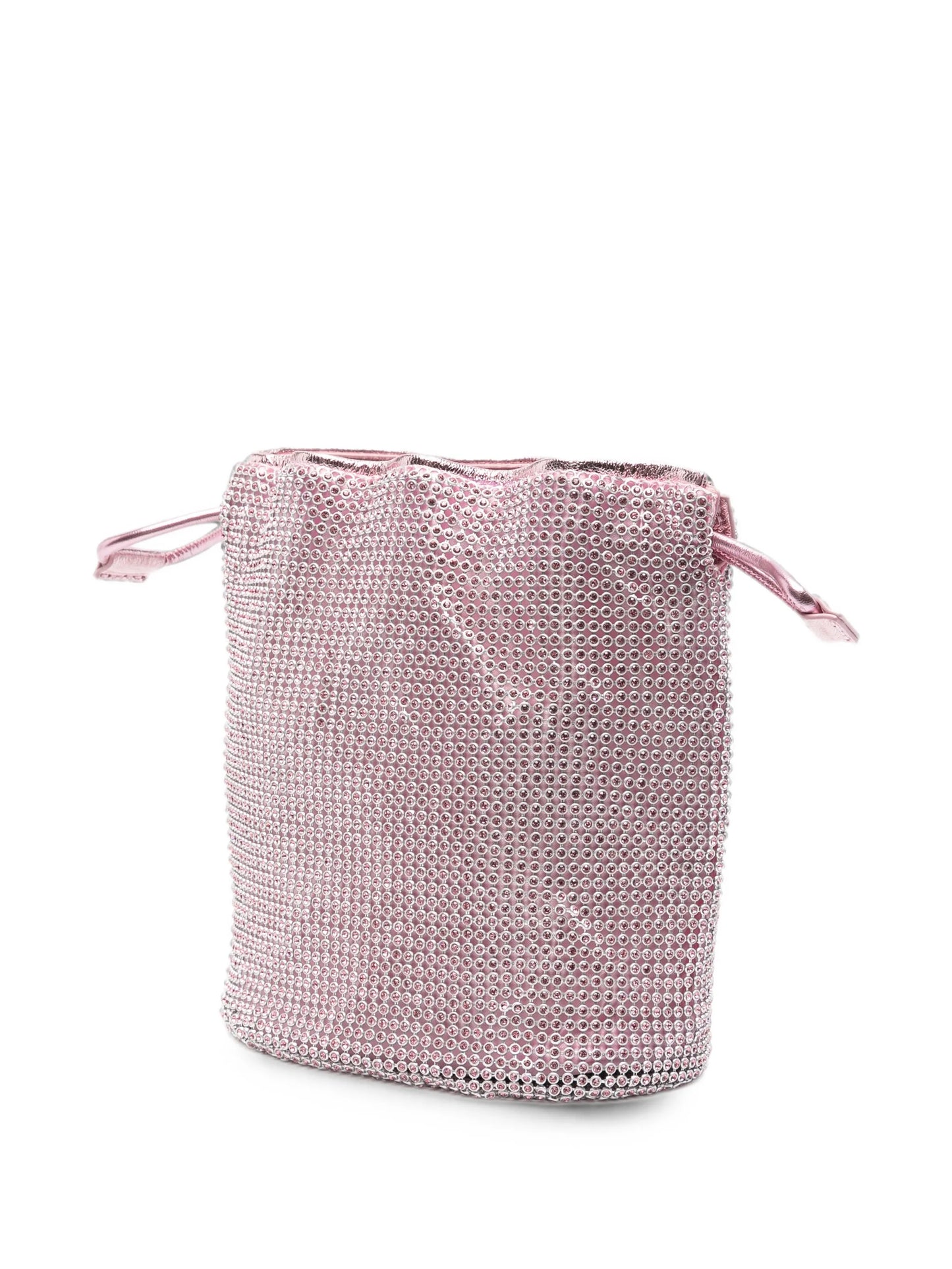crystal-embellished drawstring clutch bag