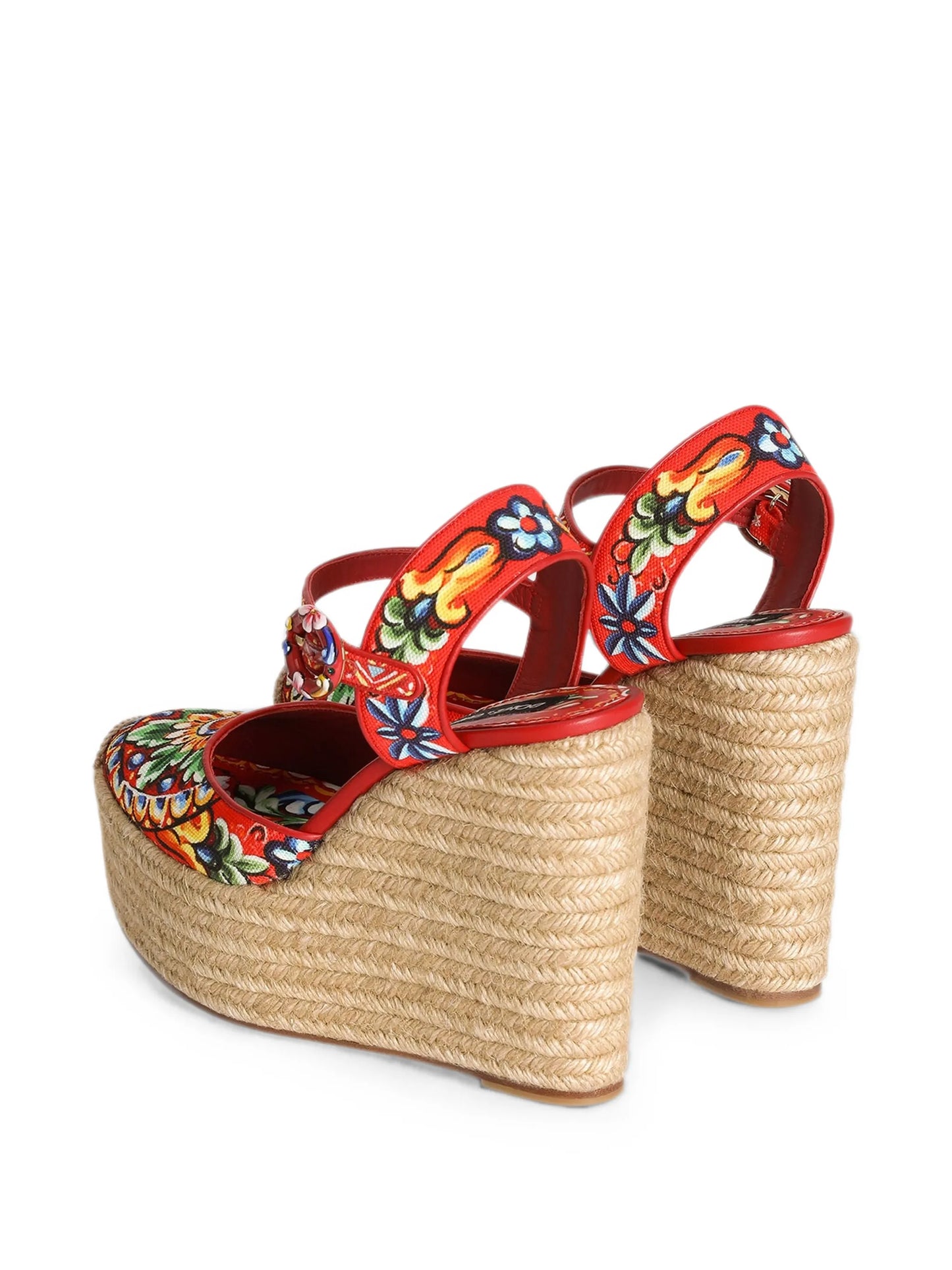 Carretto-print wedge sandals