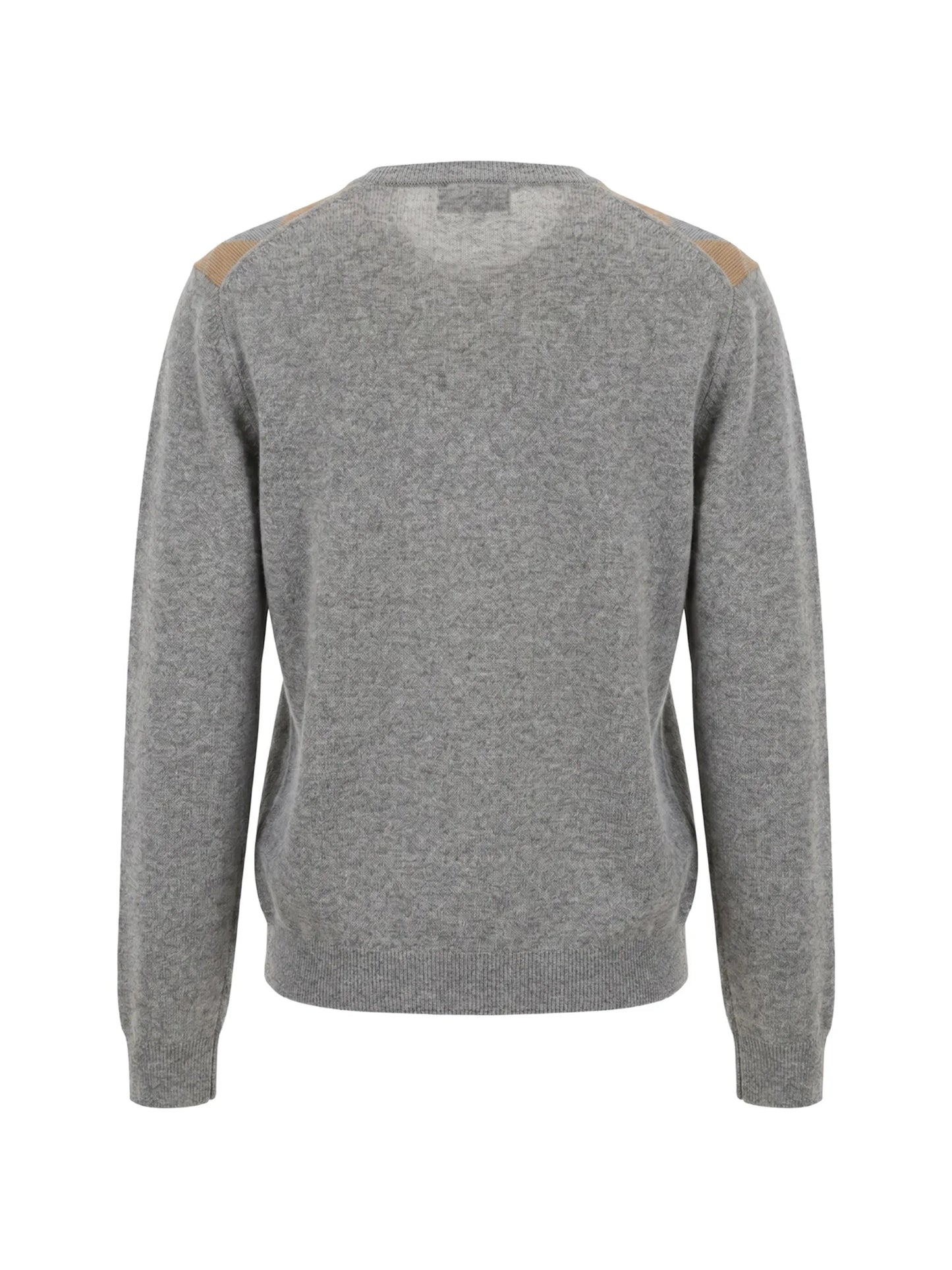 argyle-pattern V-neck sweater