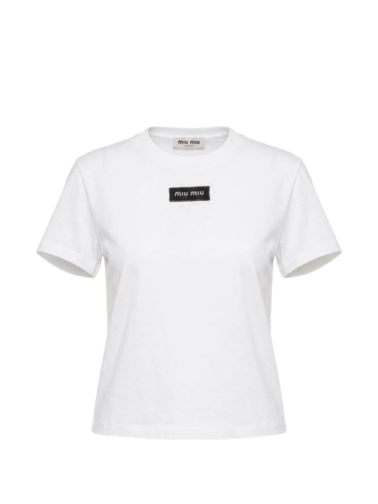 crew-neck logo-patch T-shirt