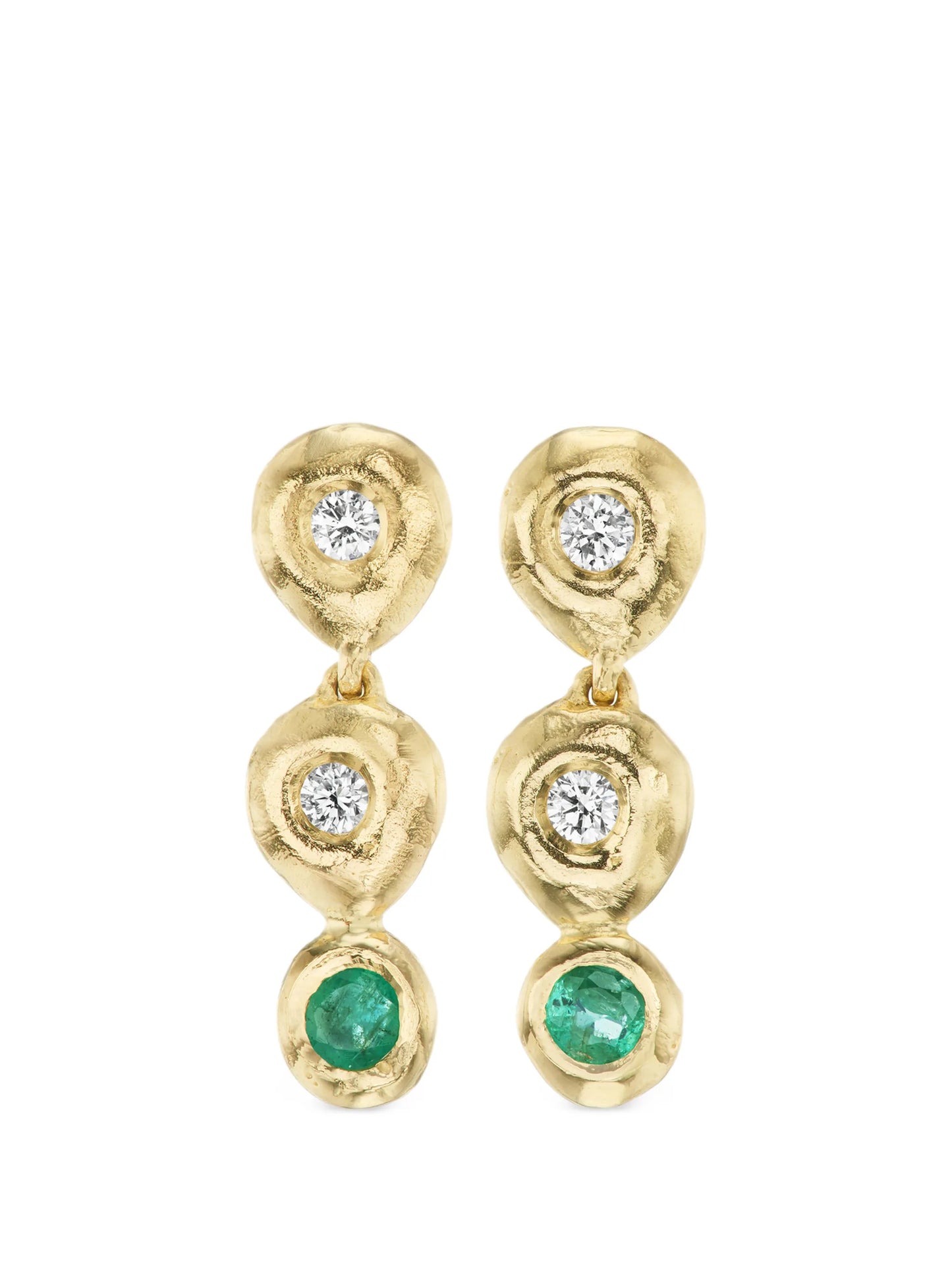 Reverie IV diamond and emerald earrings
