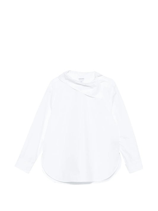 asymmetric high-neck shirt