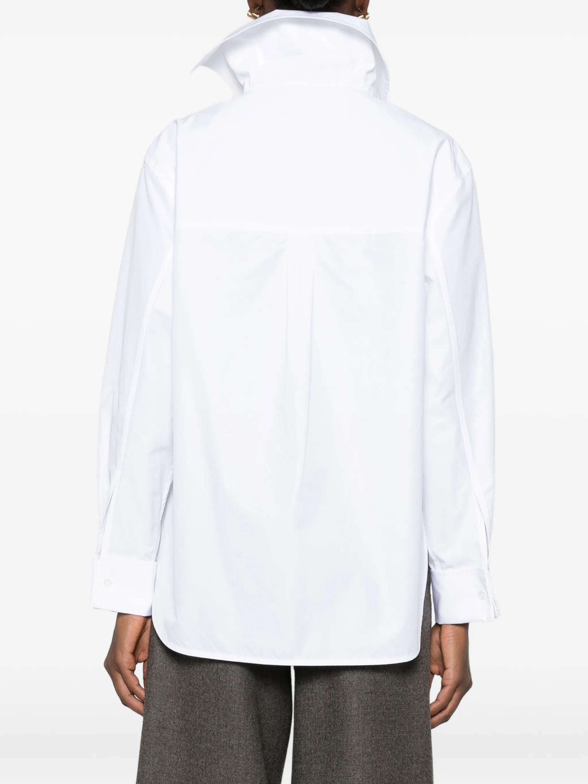 asymmetric high-neck shirt