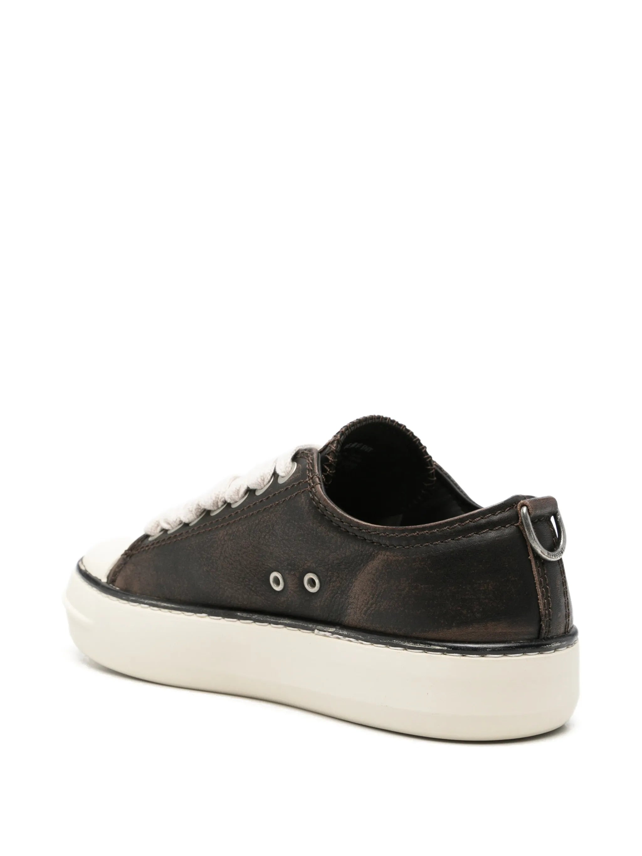 distressed leather sneakers