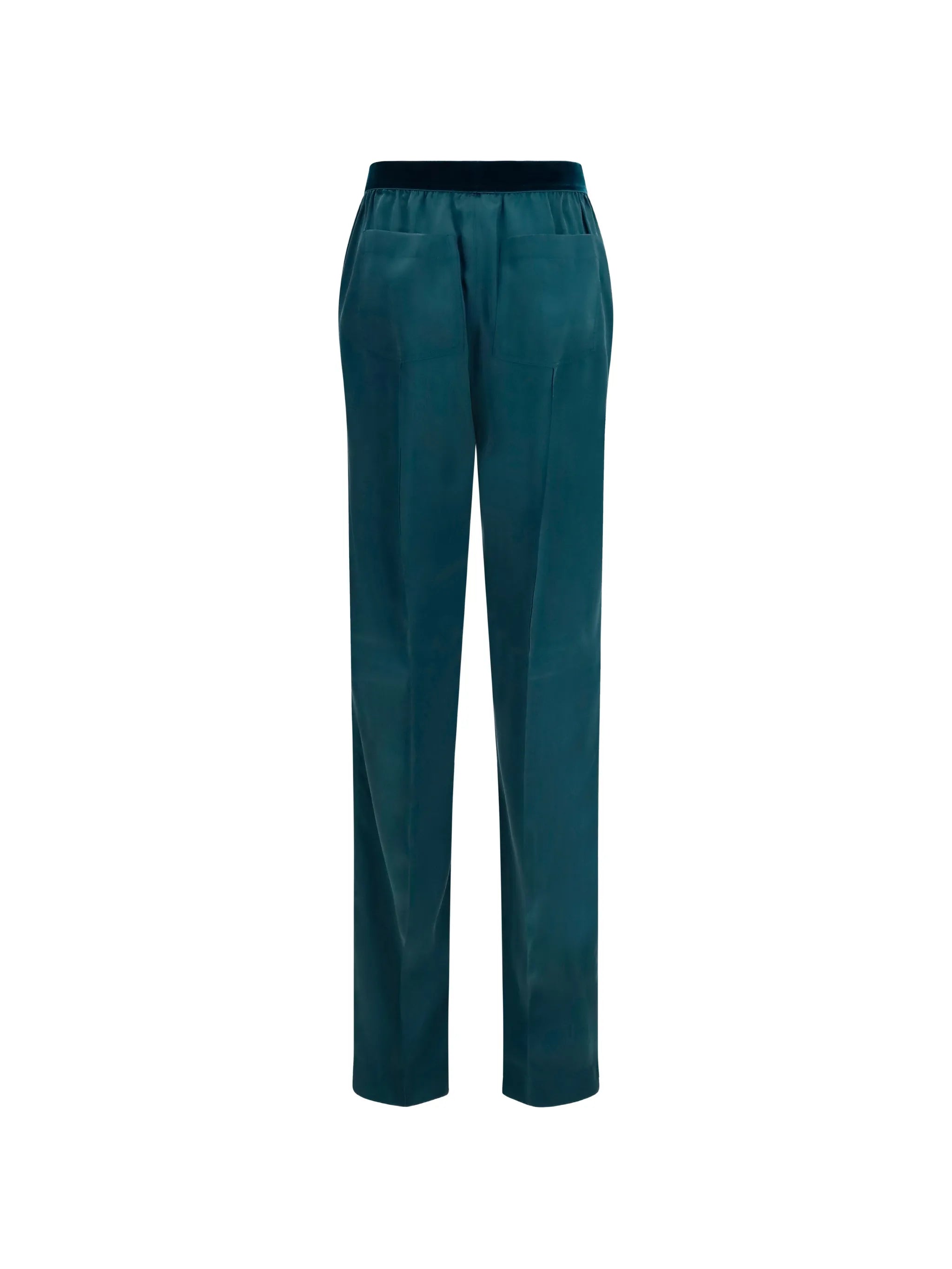 logo-waistband silk trousers