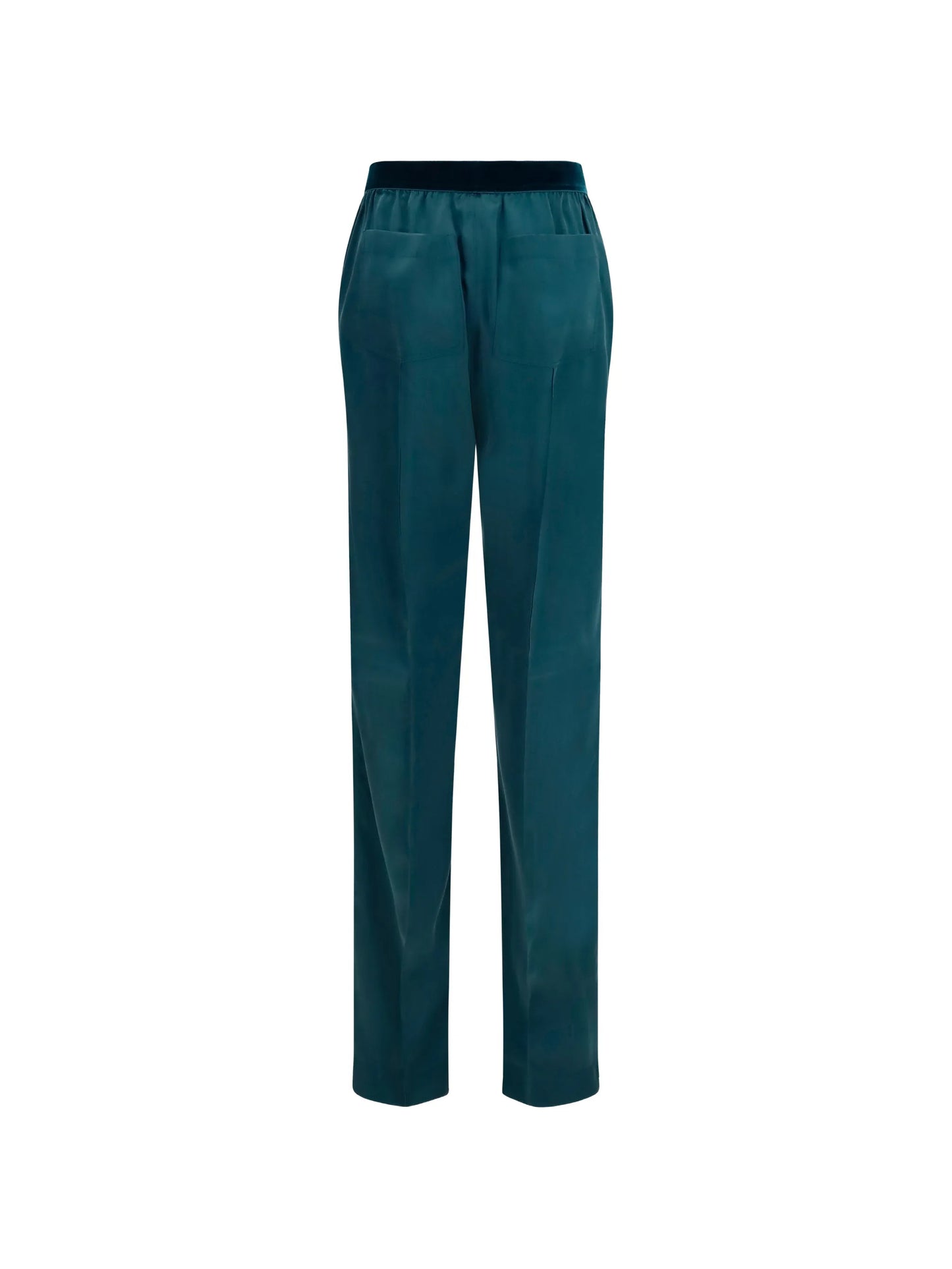 logo-waistband silk trousers