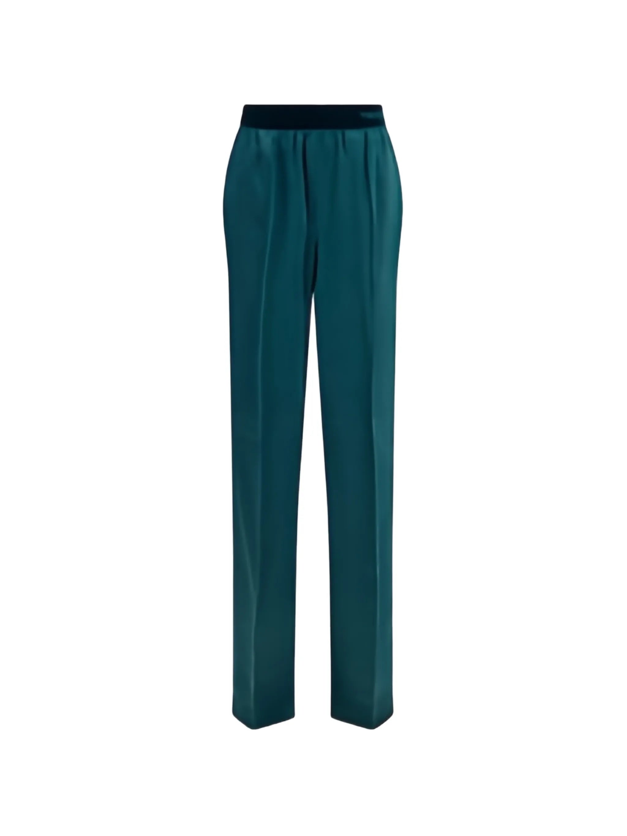 logo-waistband silk trousers