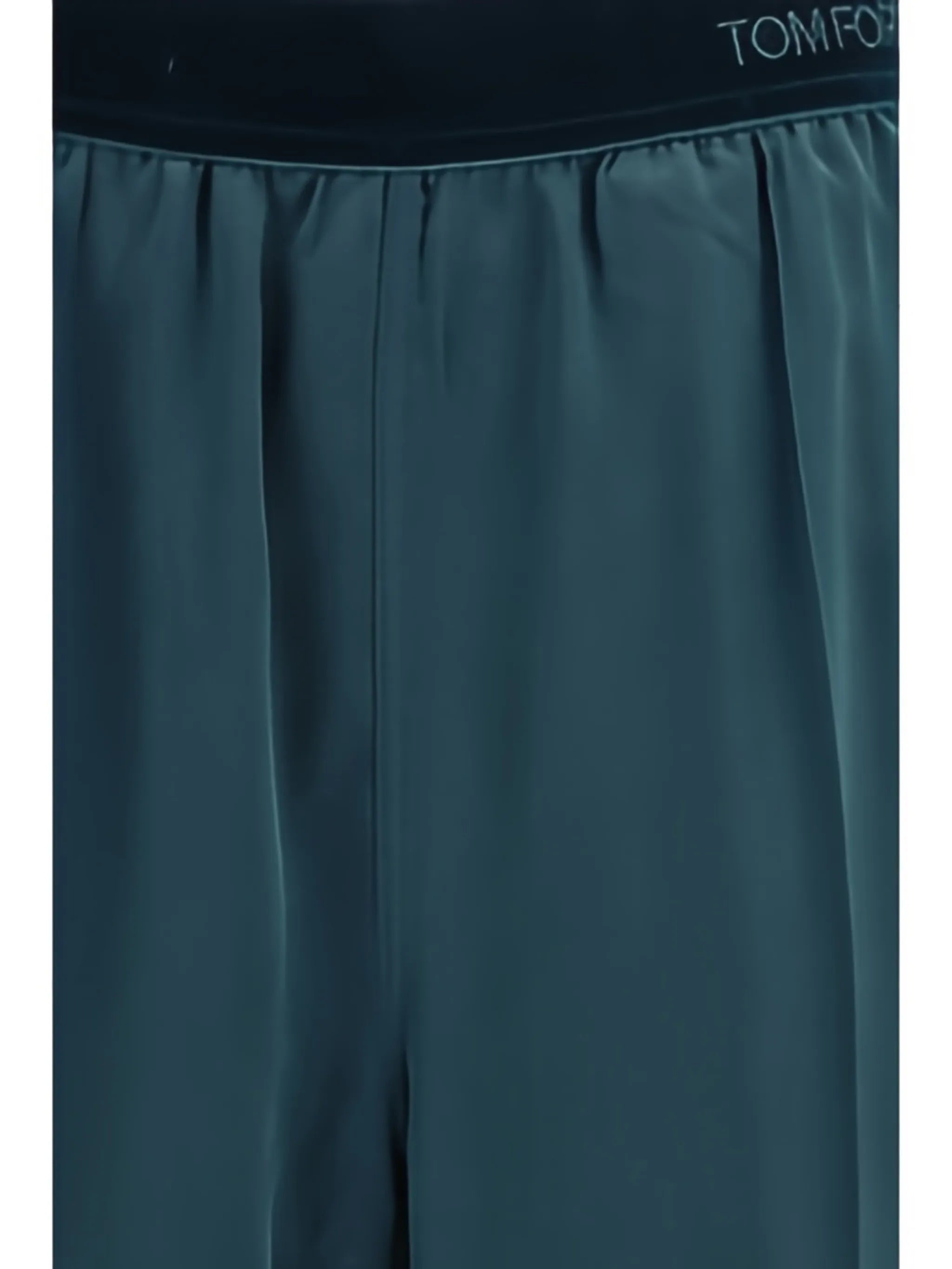 logo-waistband silk trousers