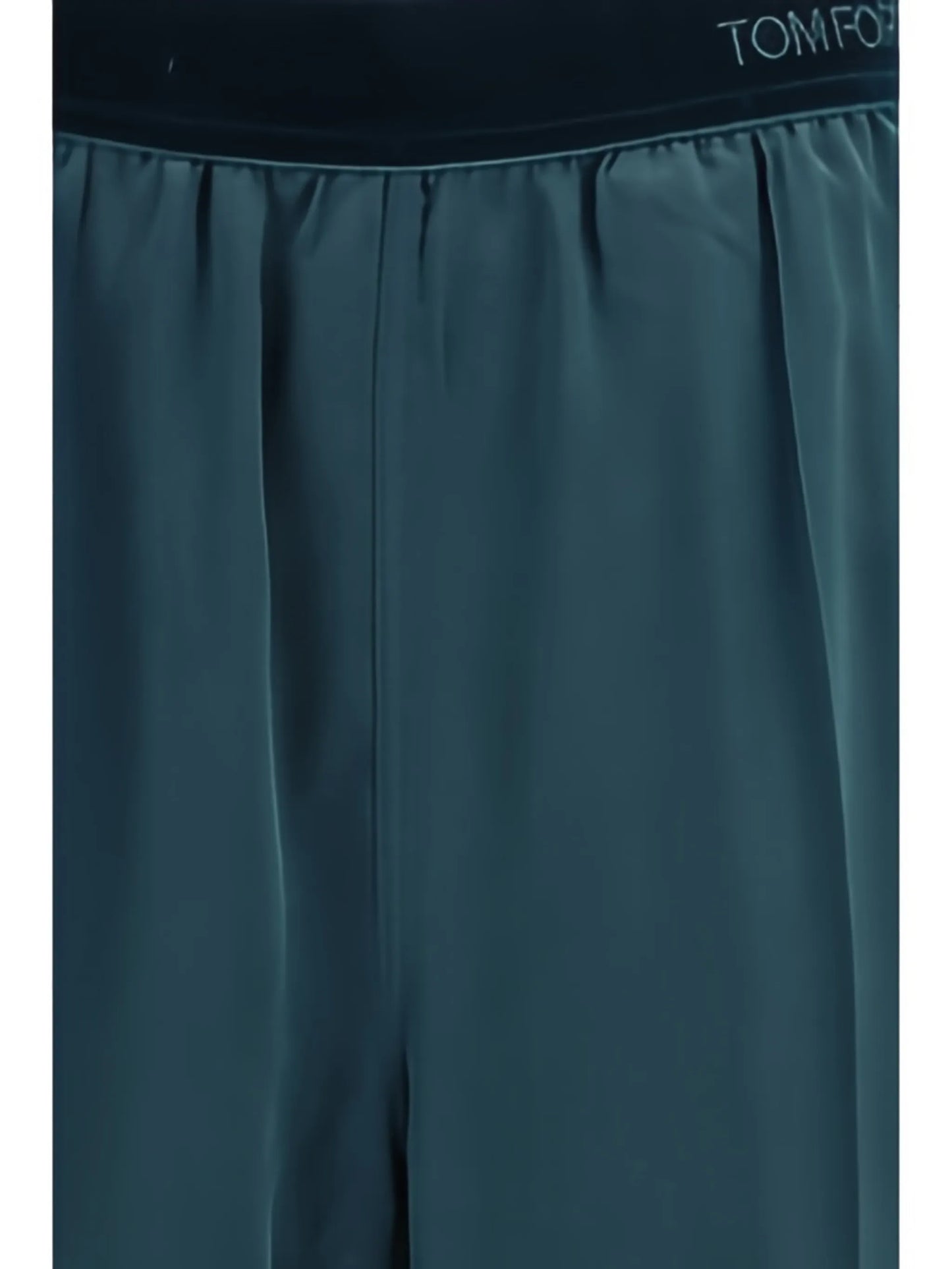 logo-waistband silk trousers