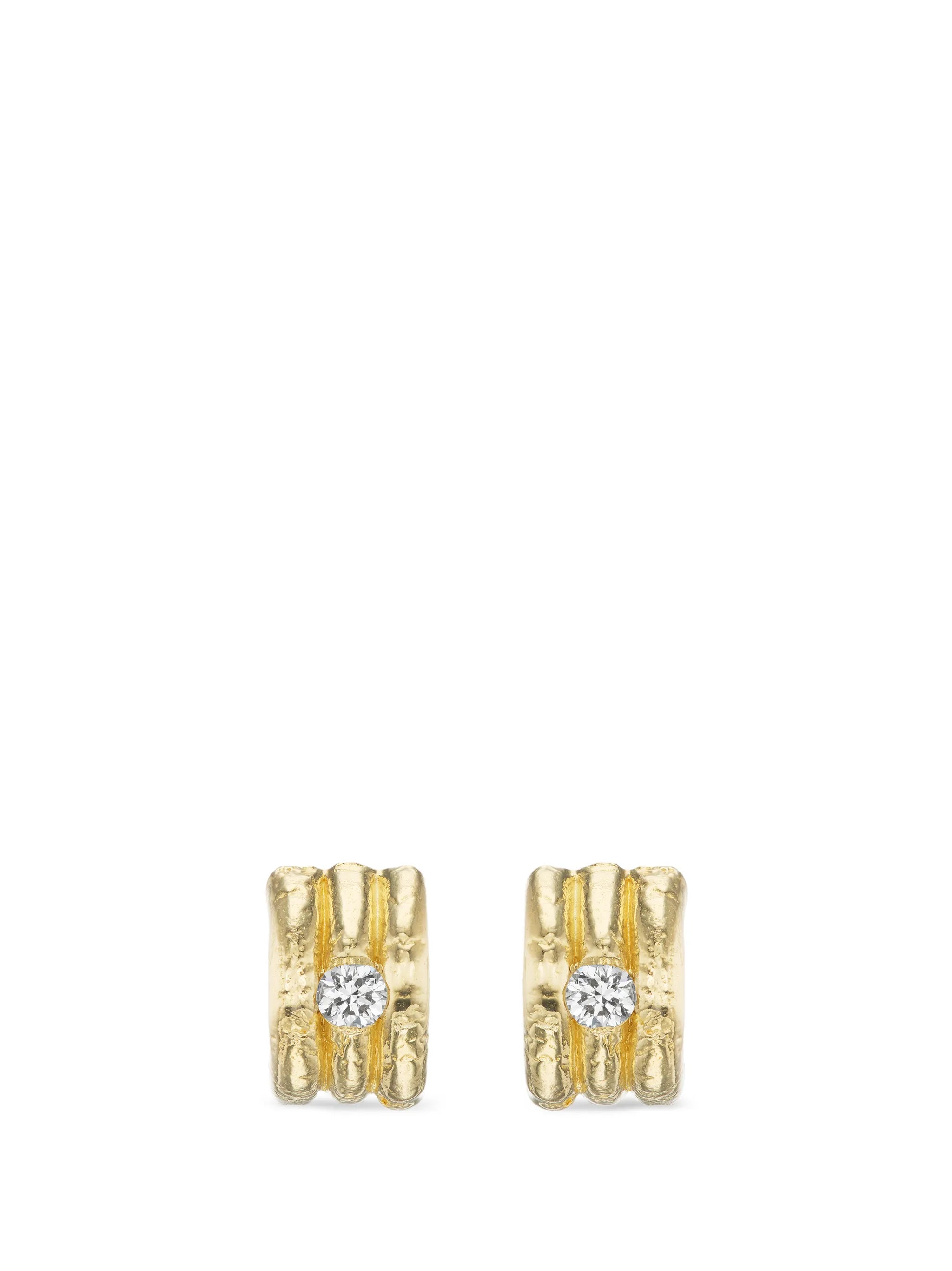 Reverie VI diamond huggie earrings