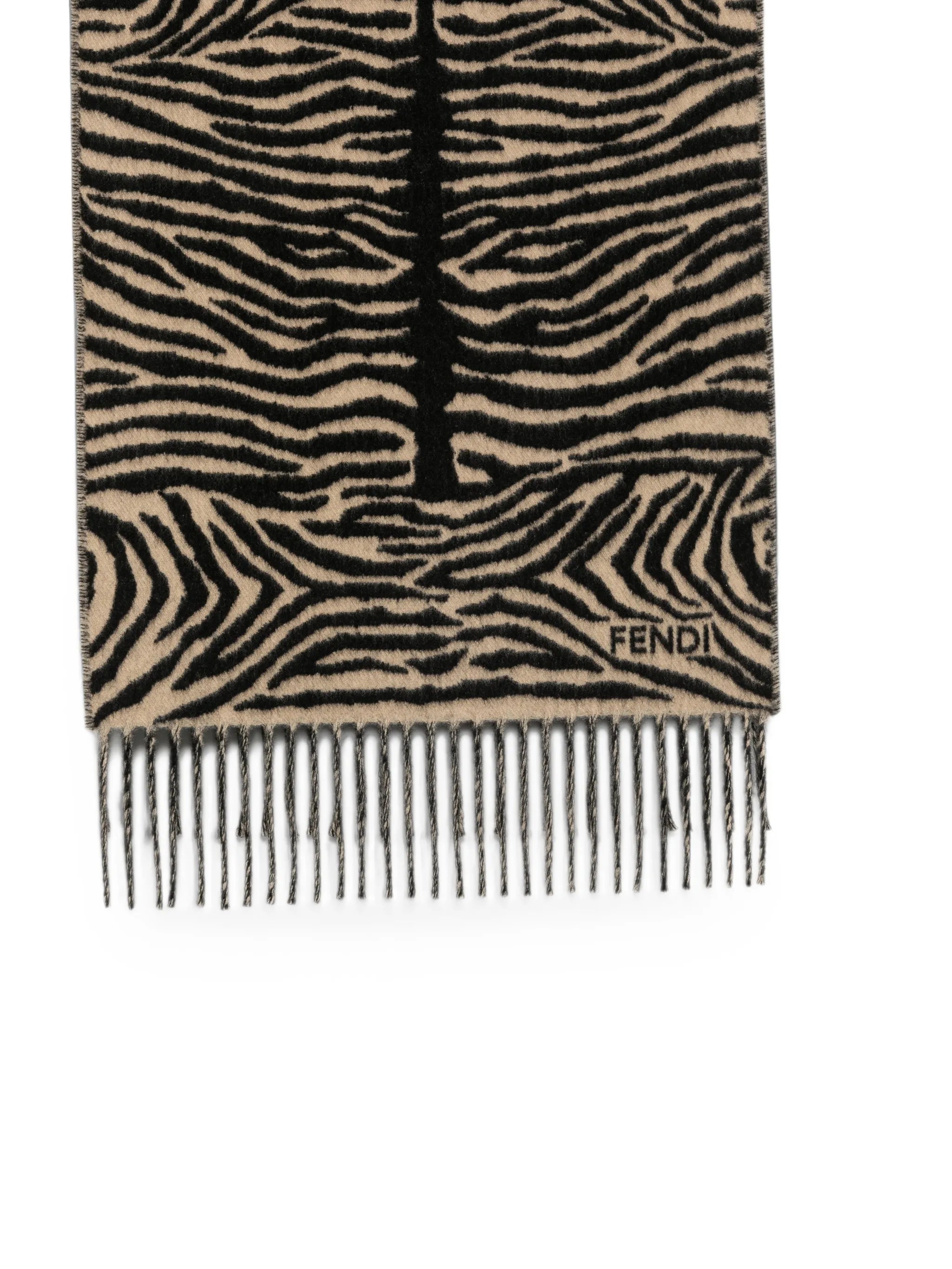 wool scarf with tiger animalier print