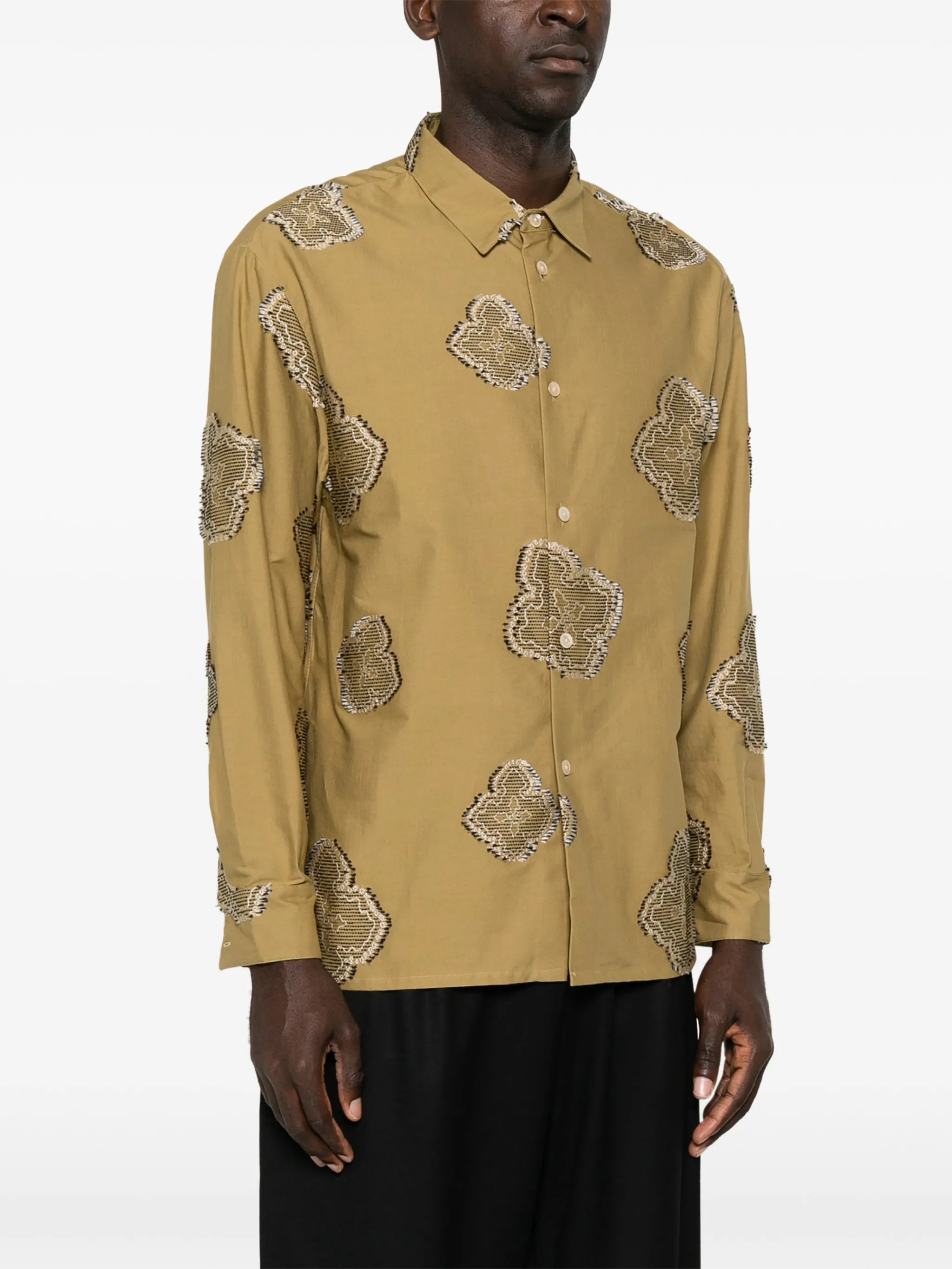 Derbin paisley-embroidered shirt