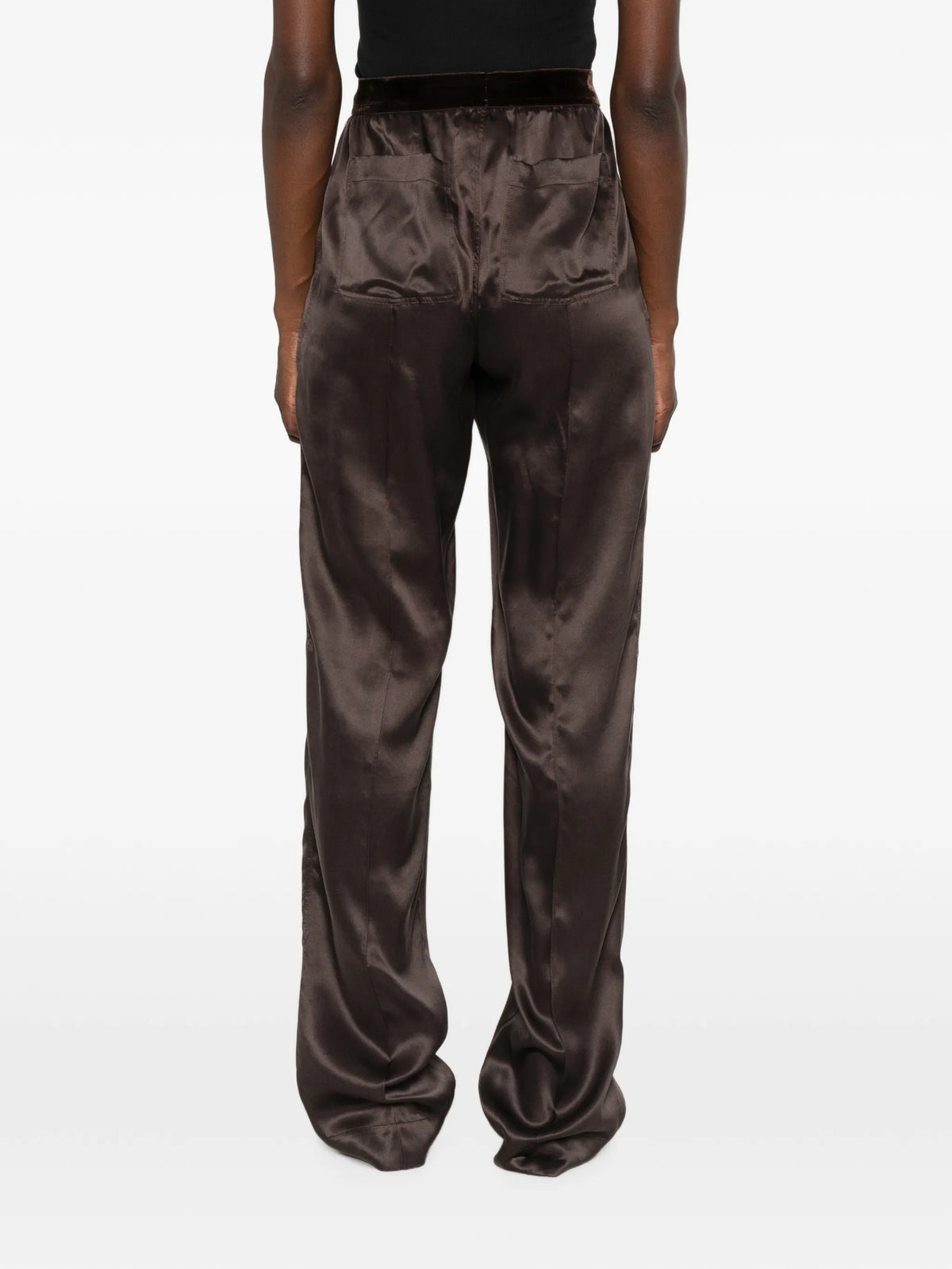 Peach-Feel silk satin PJ trousers